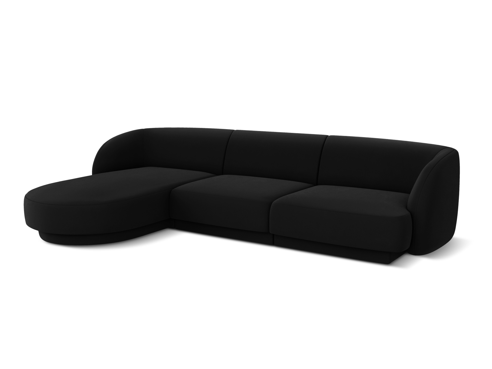 Velvet Left Corner Sofa, "Miley", 4 Seats, 255x156x70