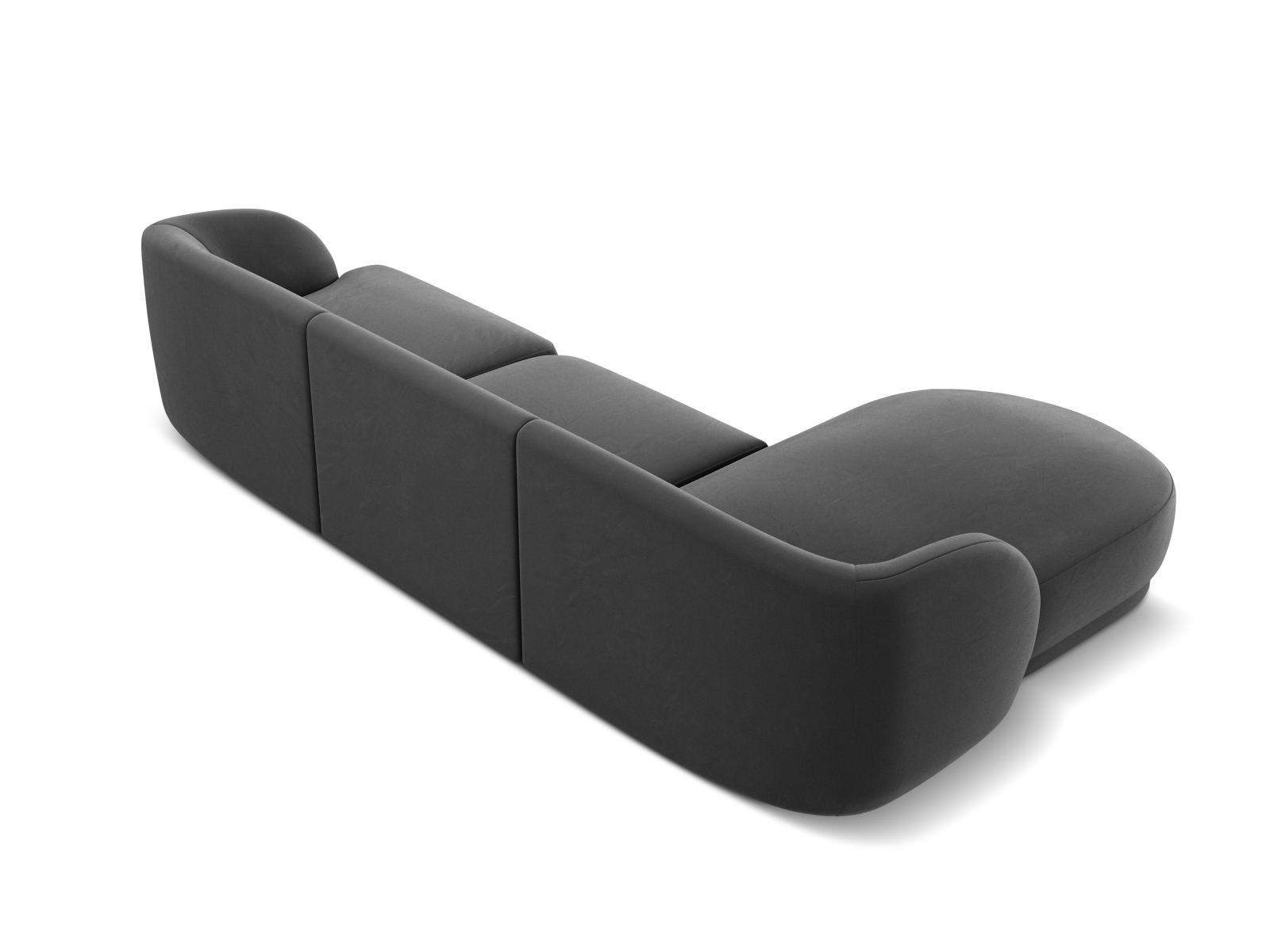 Velvet Left Corner Sofa, "Miley", 4 Seats, 255x156x70
