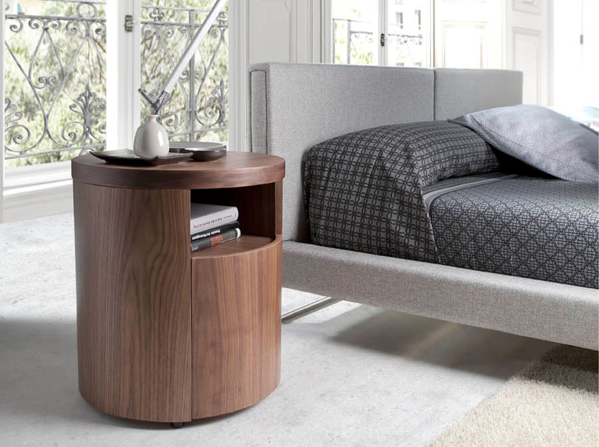 Bedside table walnut