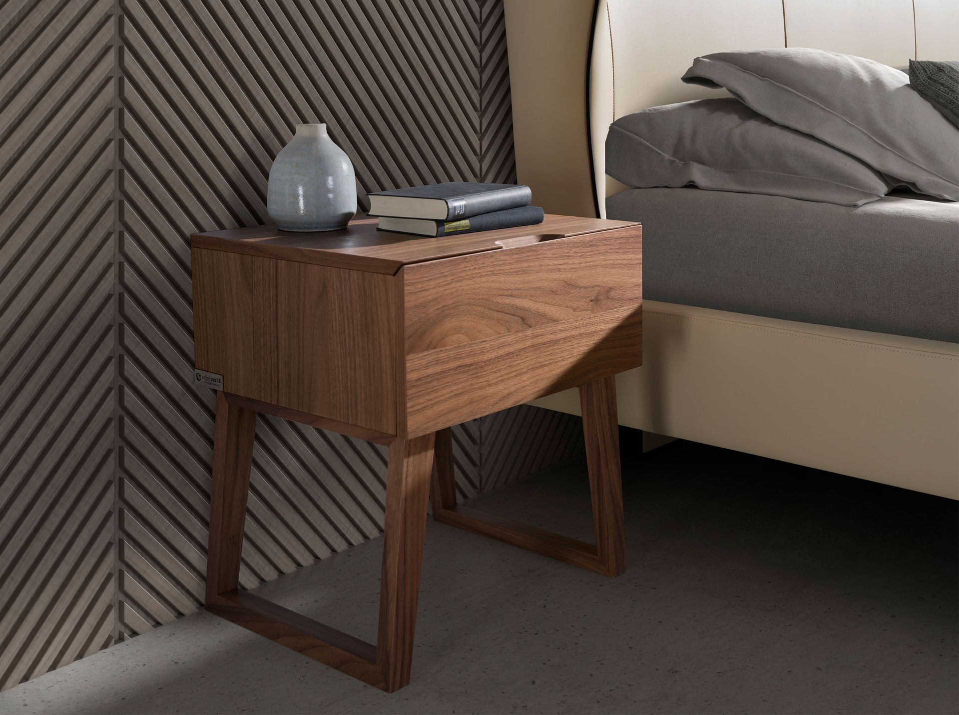 Bedside table walnut