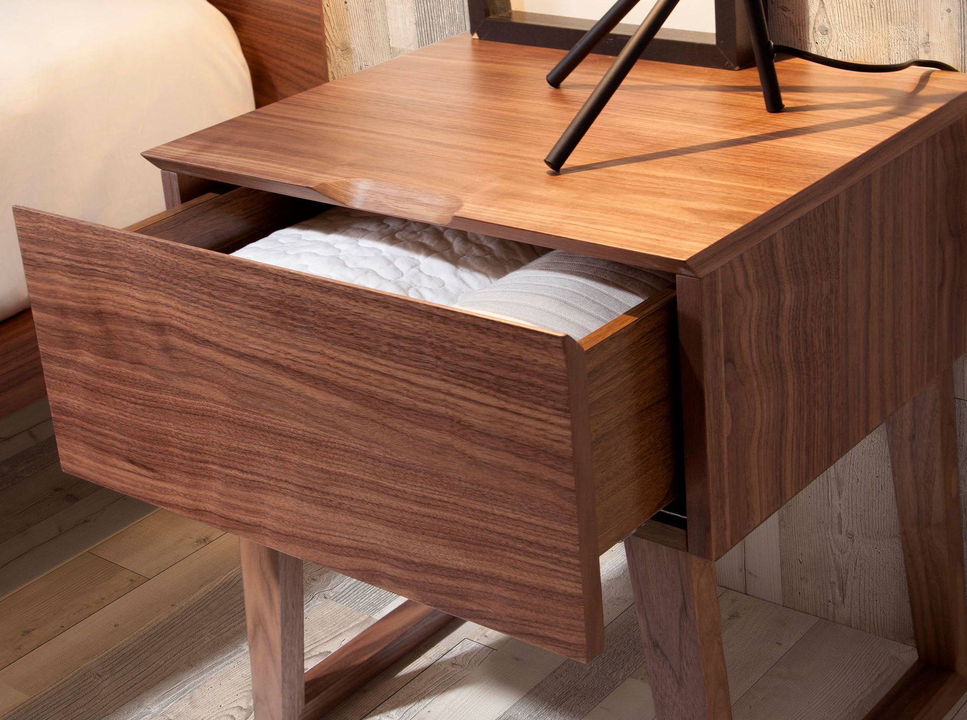 Bedside table walnut