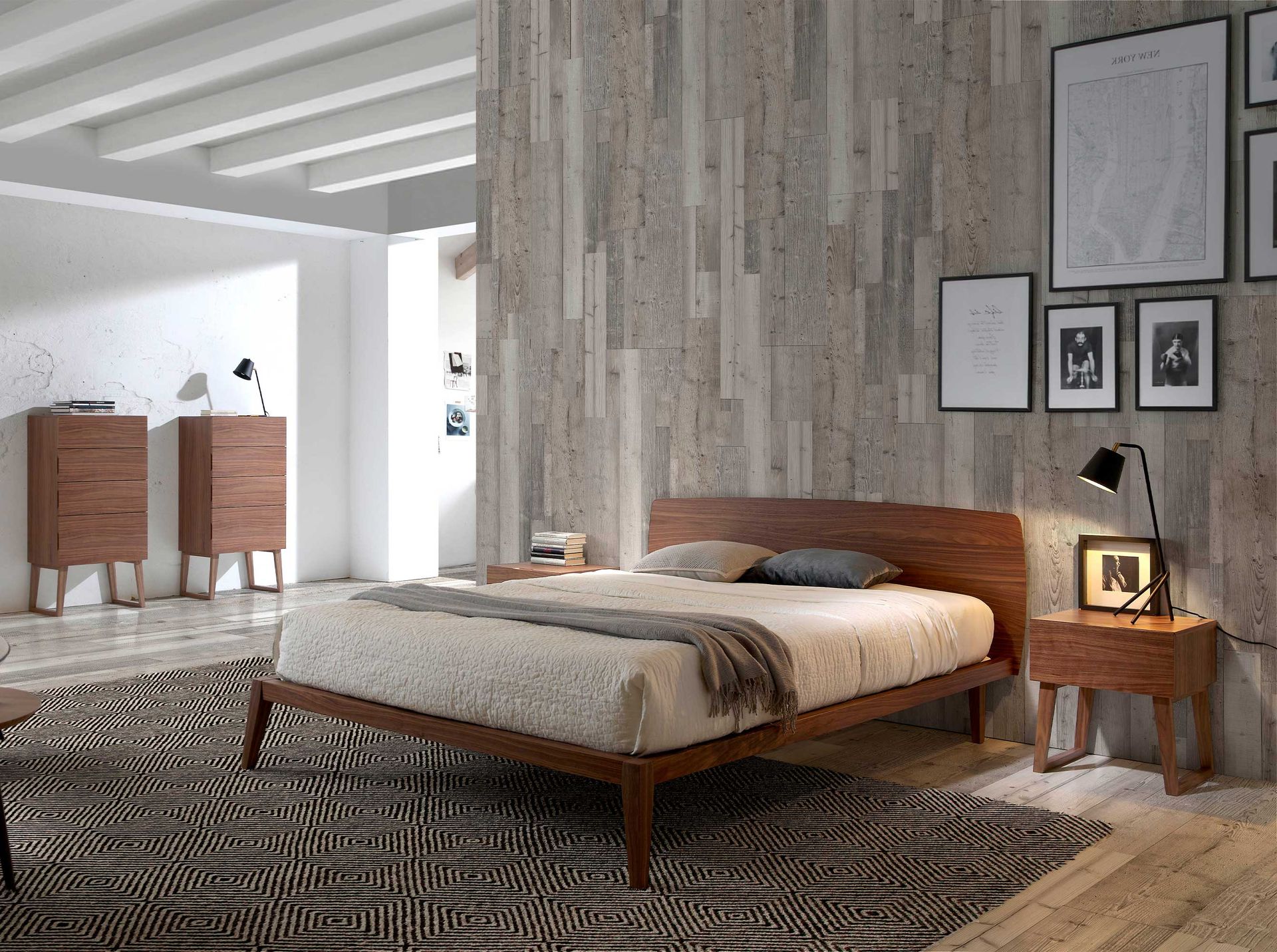 Bedside table walnut