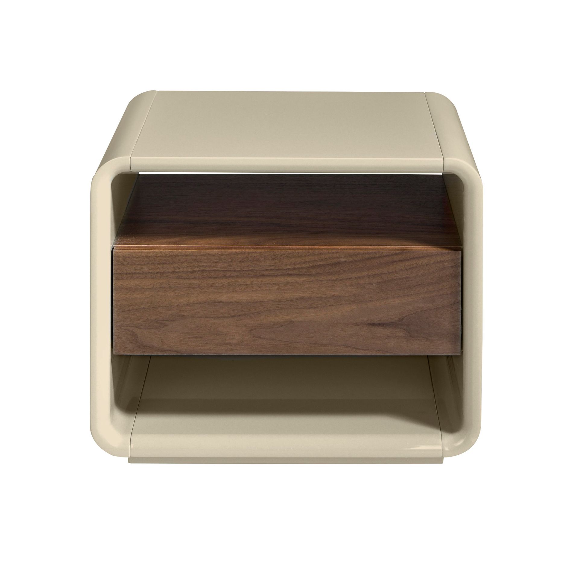 Bedside table walnut and grey wood