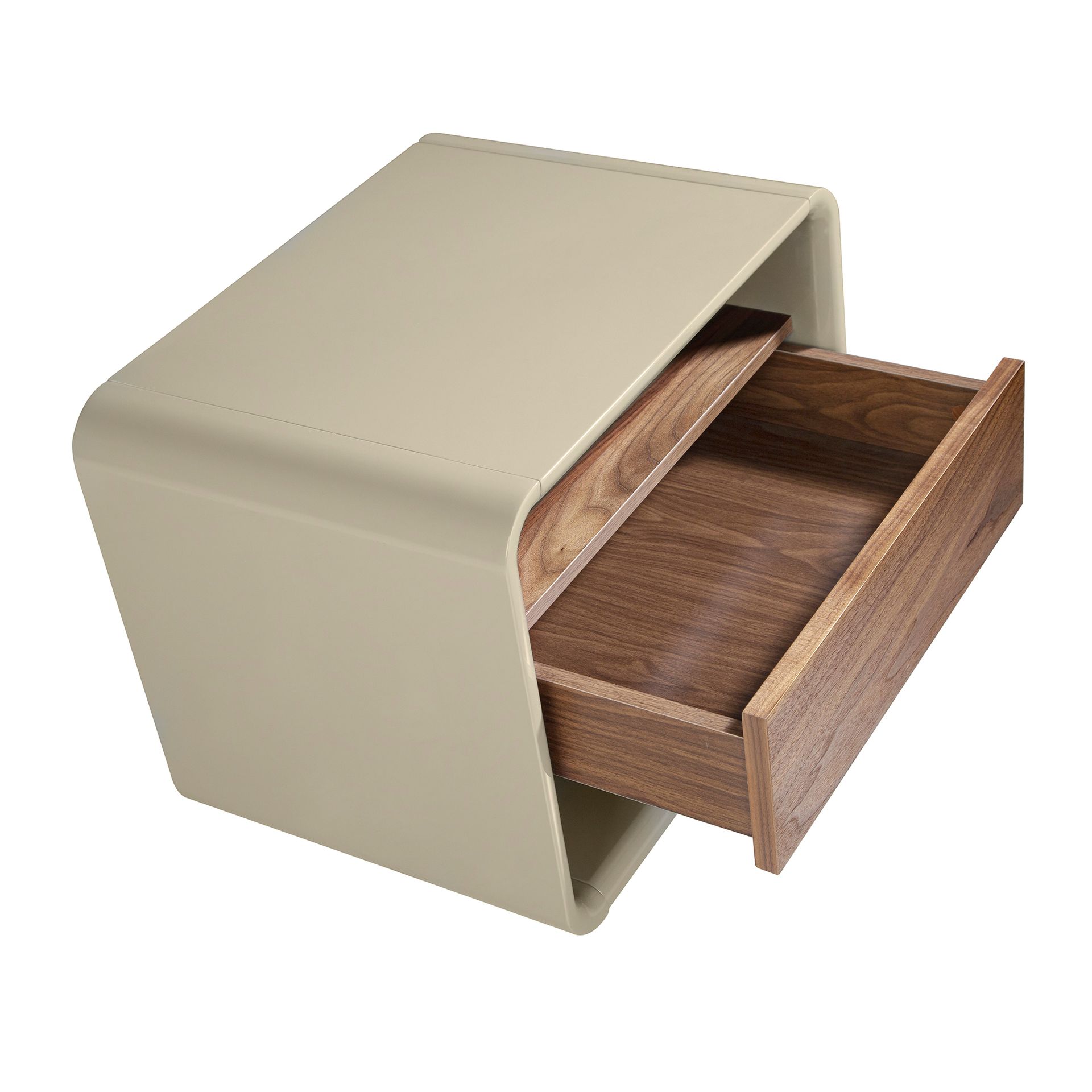 Bedside table walnut and grey wood