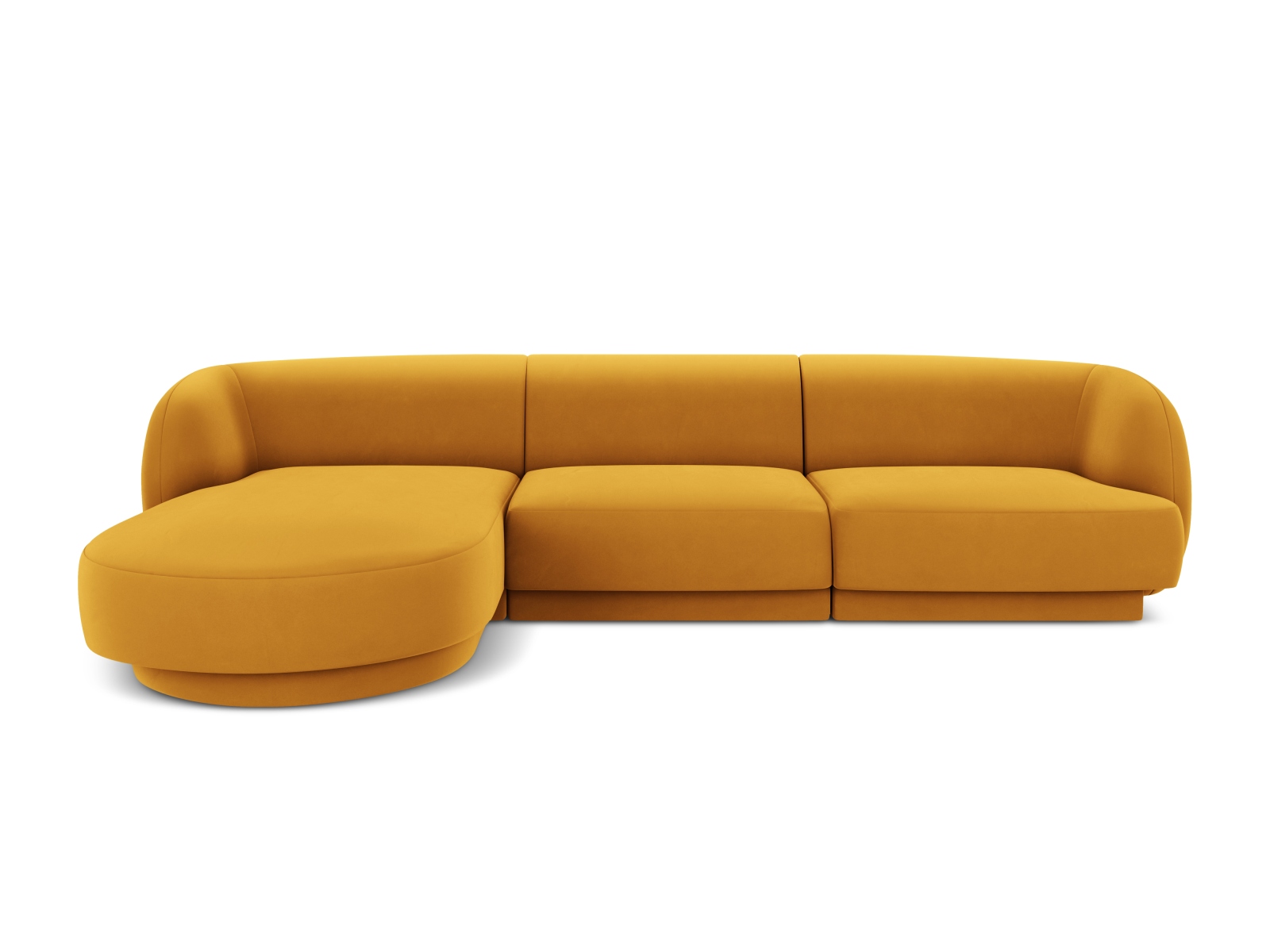 Velvet Left Corner Sofa, "Miley", 4 Seats, 255x156x70