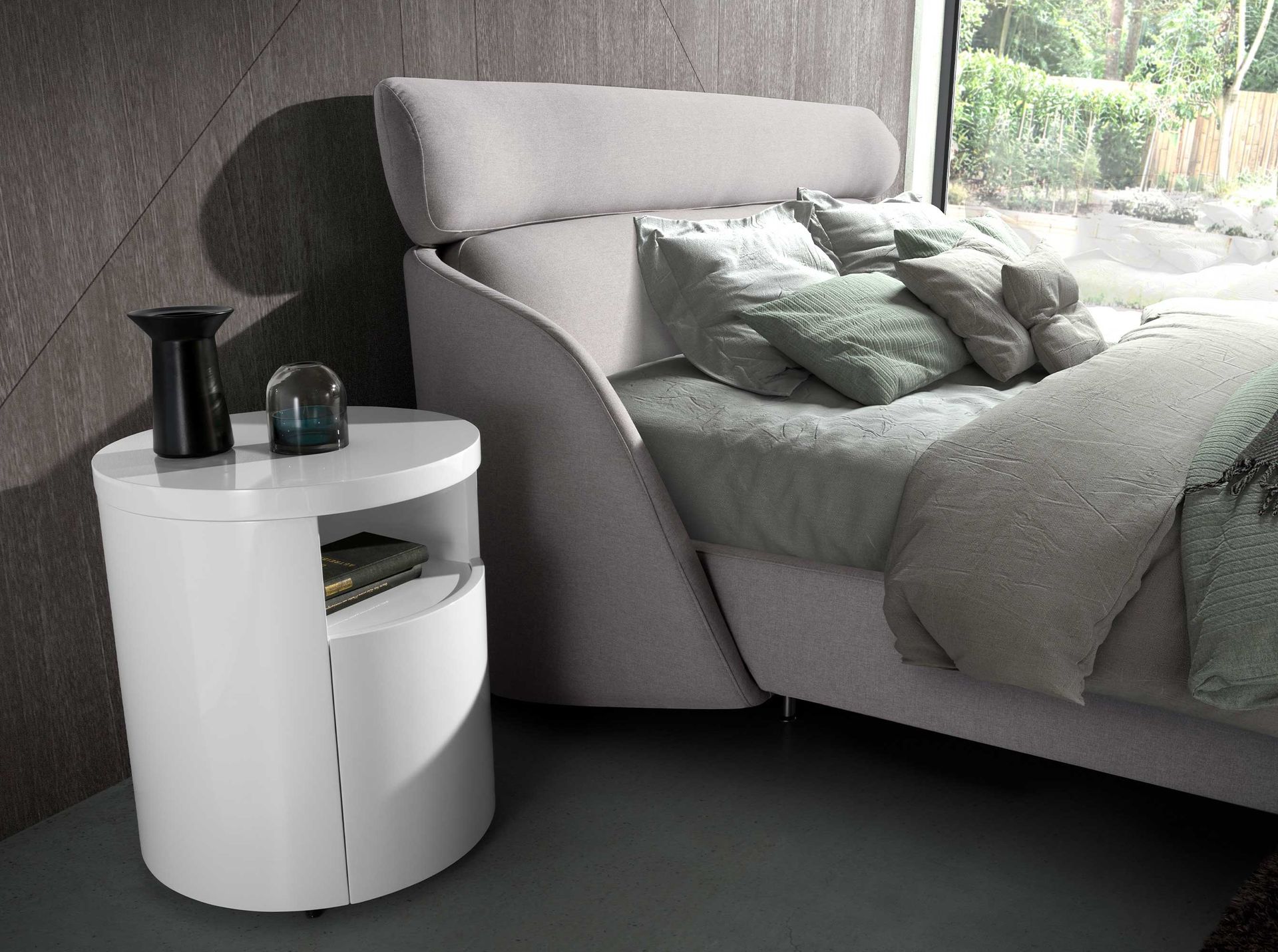Bedside table white wood