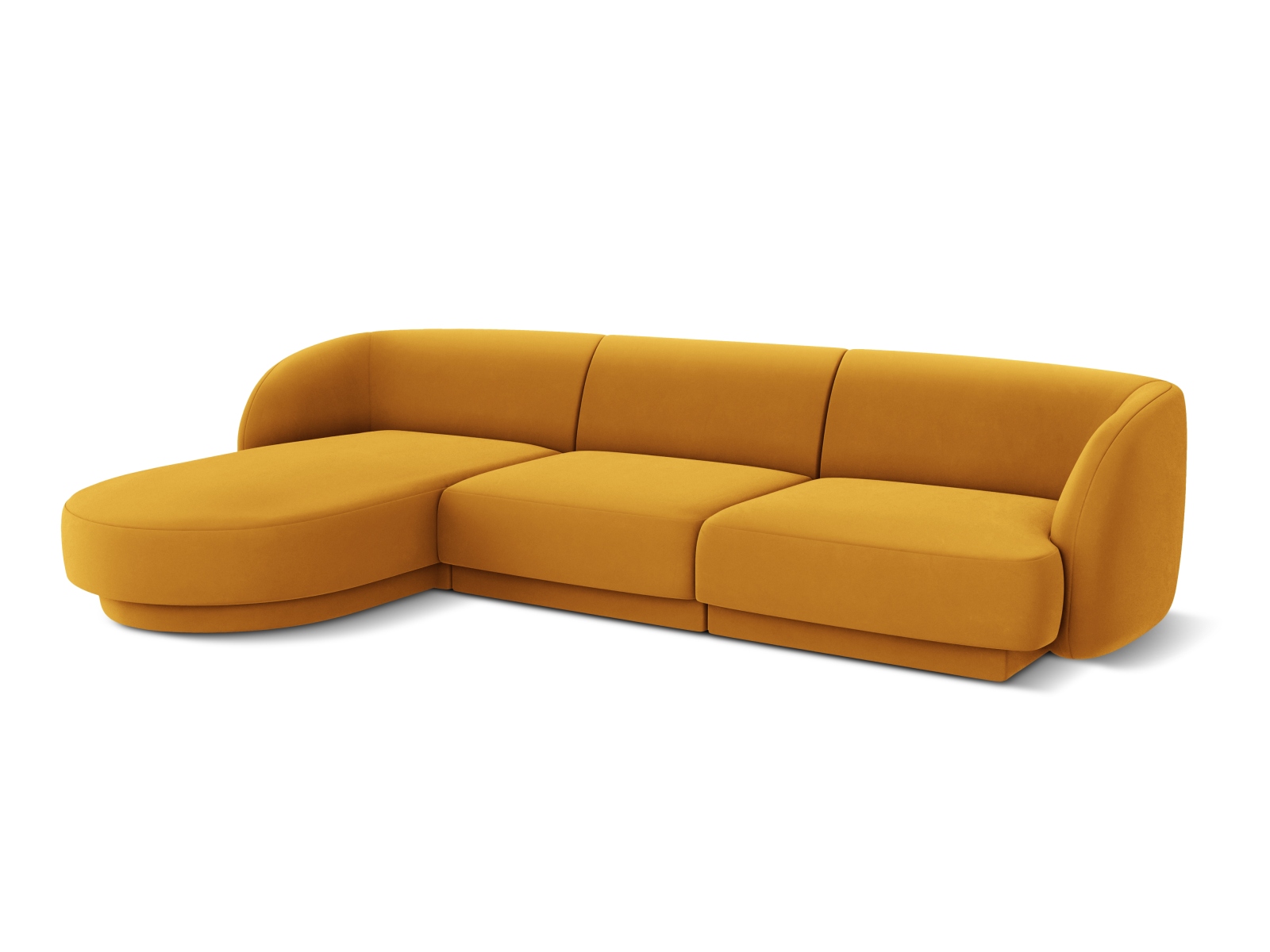 Velvet Left Corner Sofa, "Miley", 4 Seats, 255x156x70