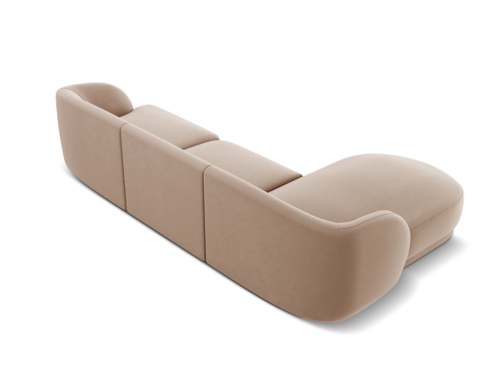 Velvet Left Corner Sofa, "Miley", 4 Seats, 255x156x70