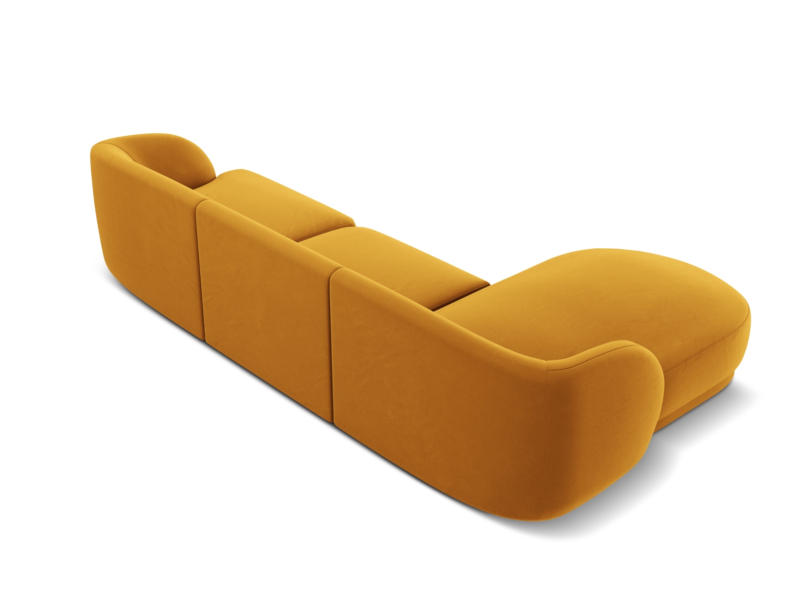 Velvet Left Corner Sofa, "Miley", 4 Seats, 255x156x70