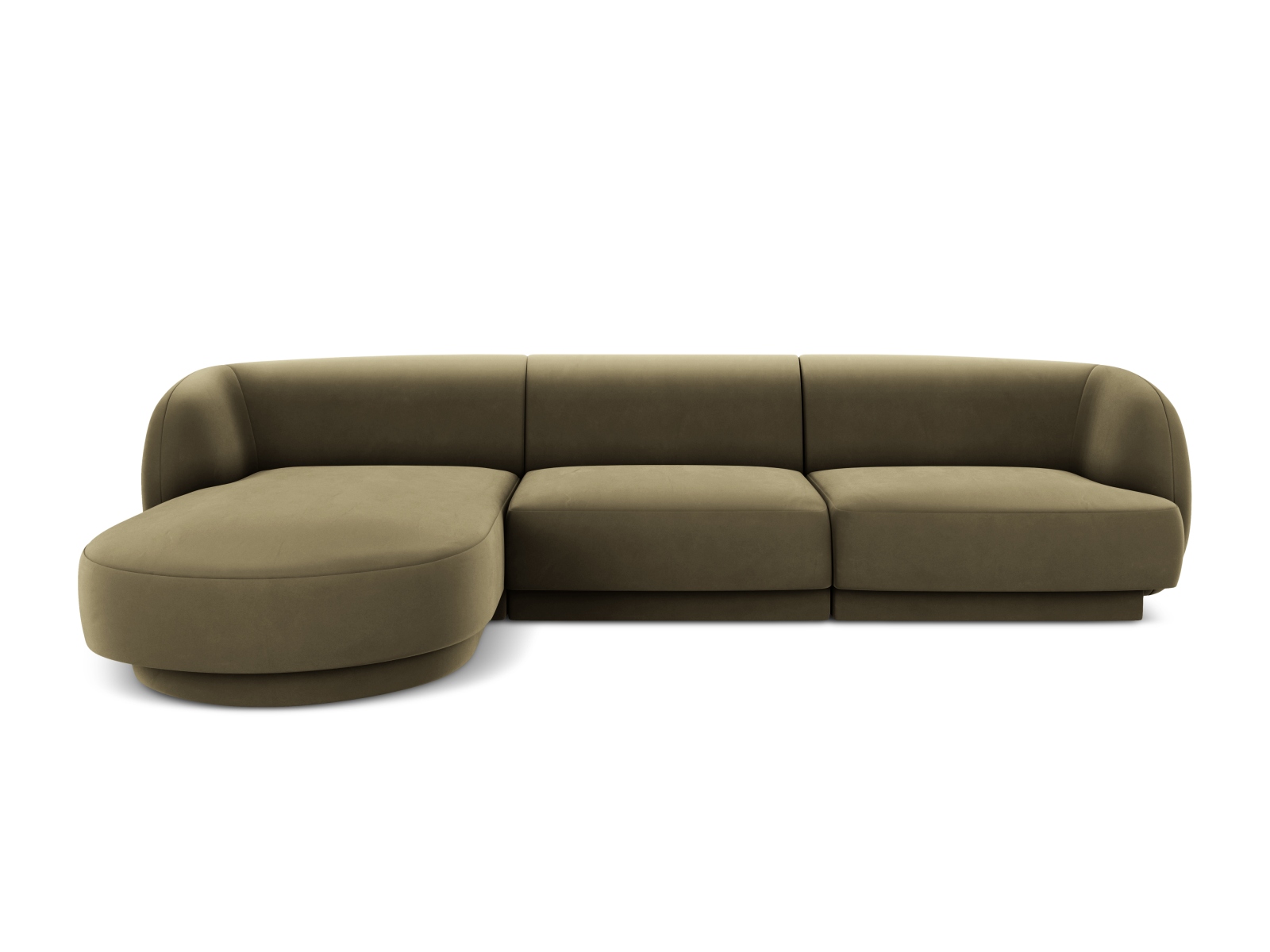 Velvet Left Corner Sofa, "Miley", 4 Seats, 255x156x70