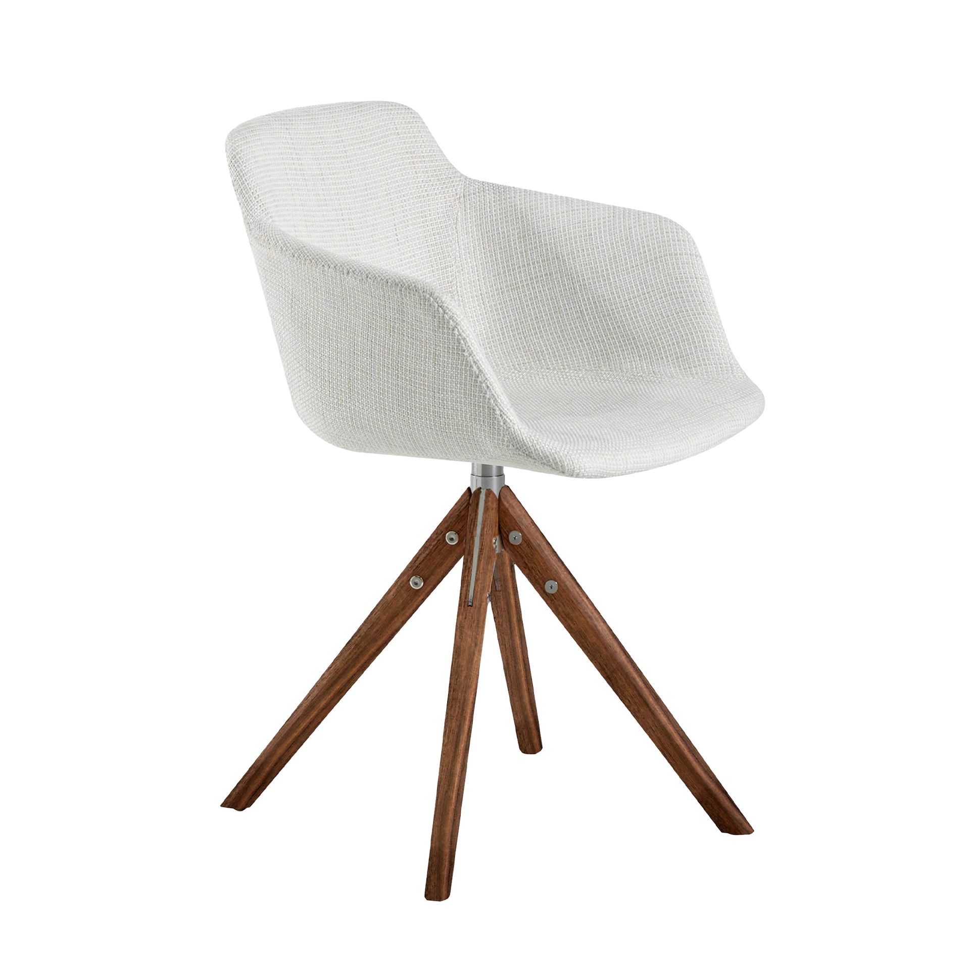 Beige fabric swivel chair