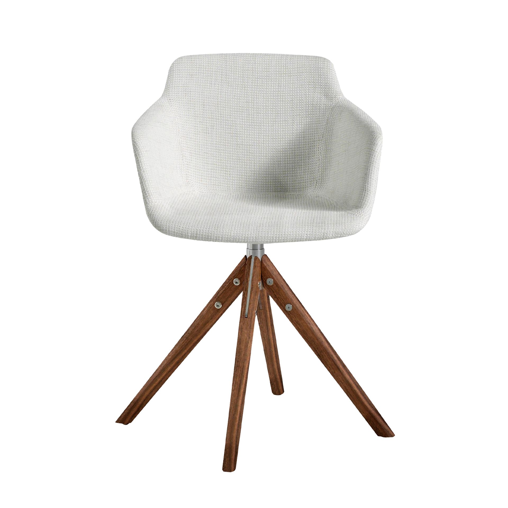 Beige fabric swivel chair