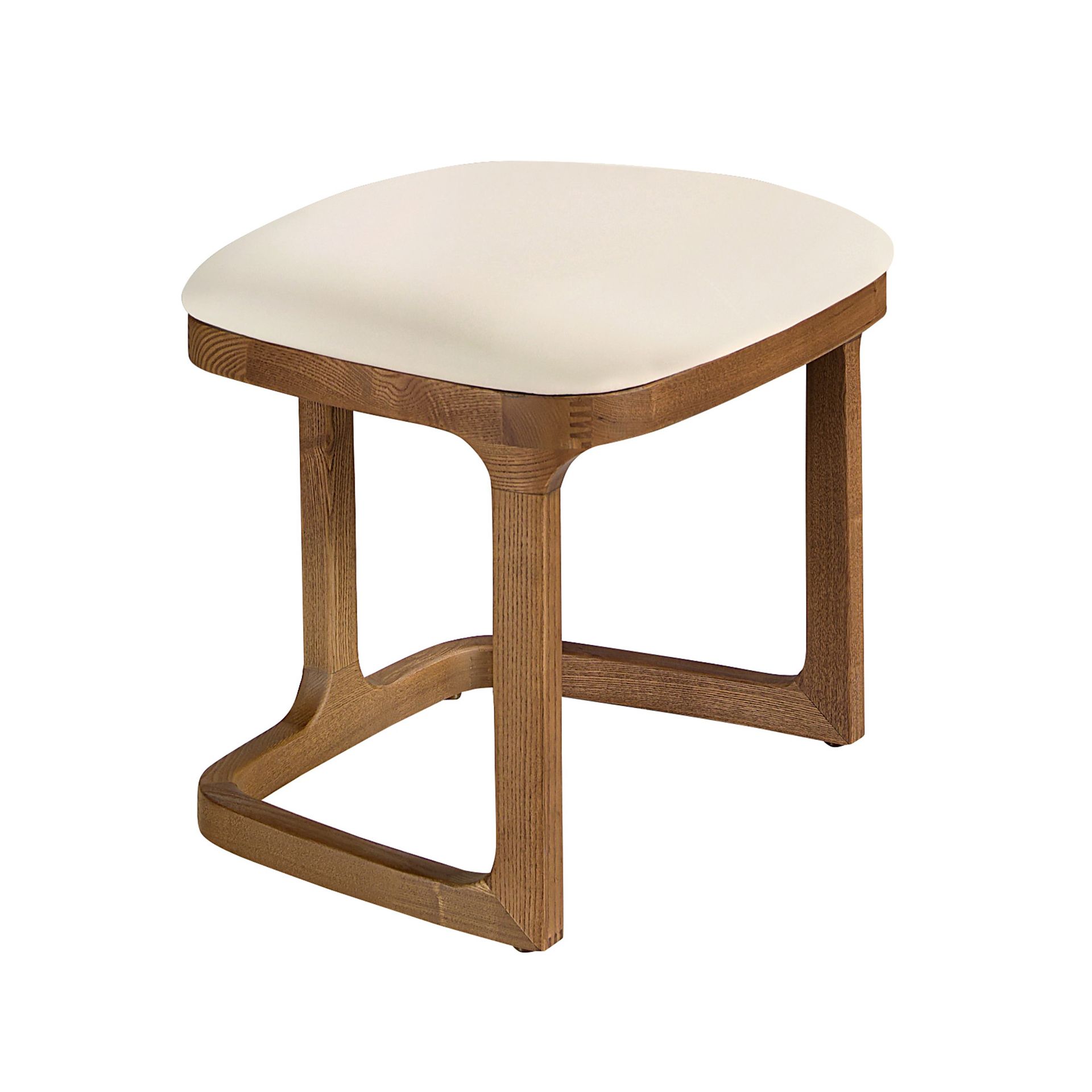 Bench in sand-coloured leatherette