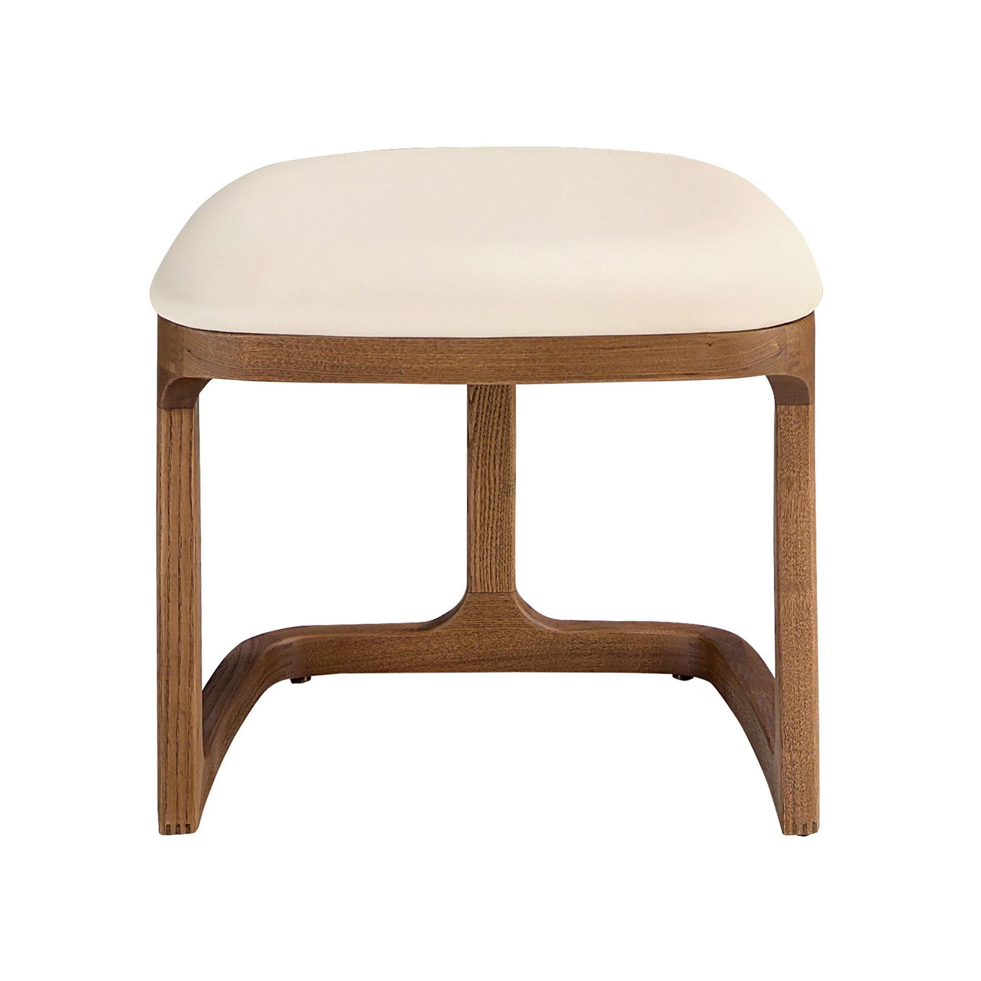 Bench in sand-coloured leatherette