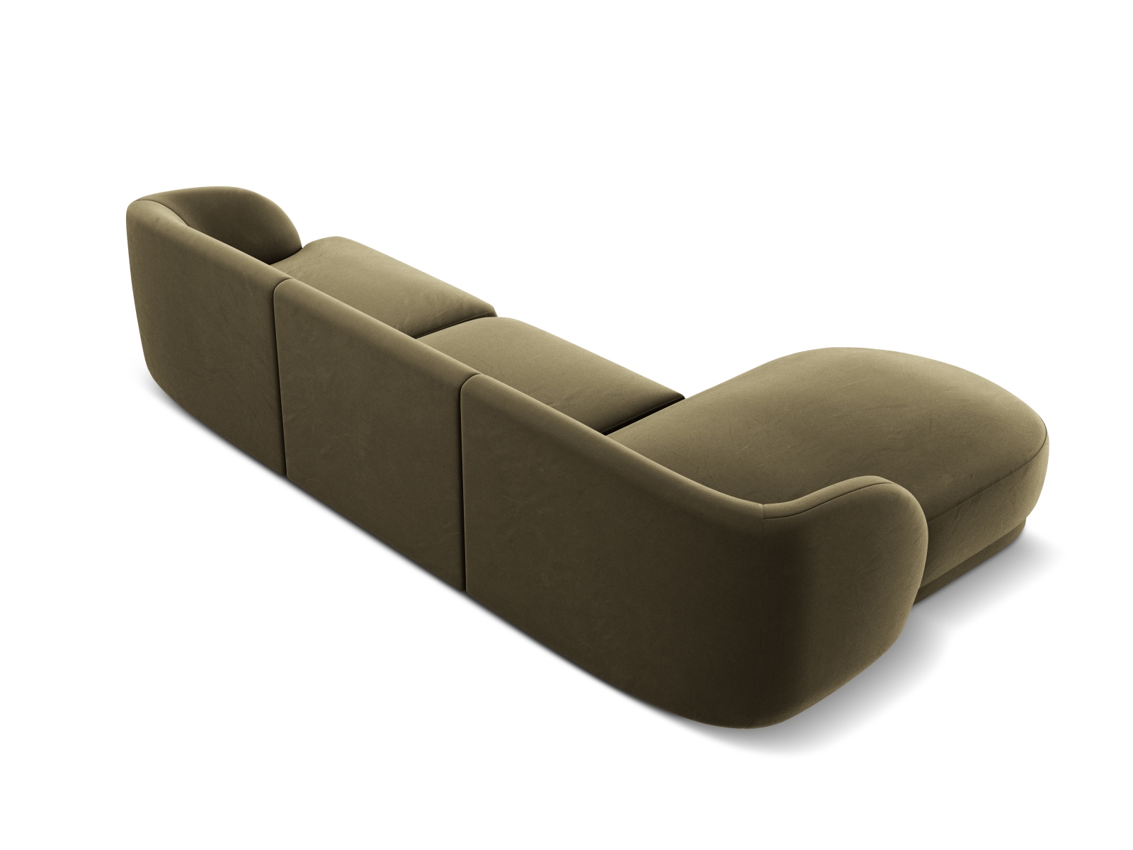 Velvet Left Corner Sofa, "Miley", 4 Seats, 255x156x70