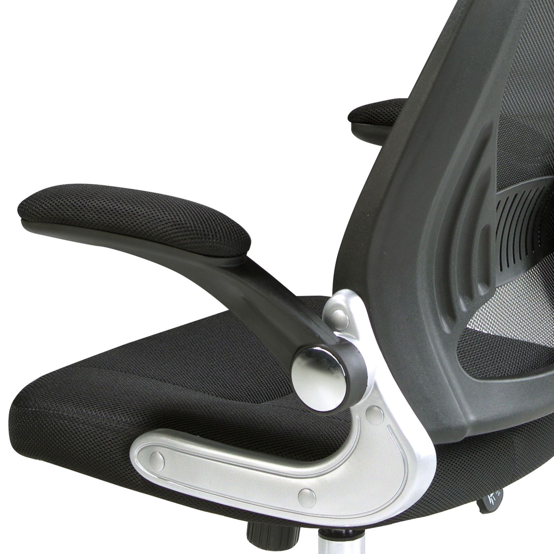 Black fabric swivel office chair