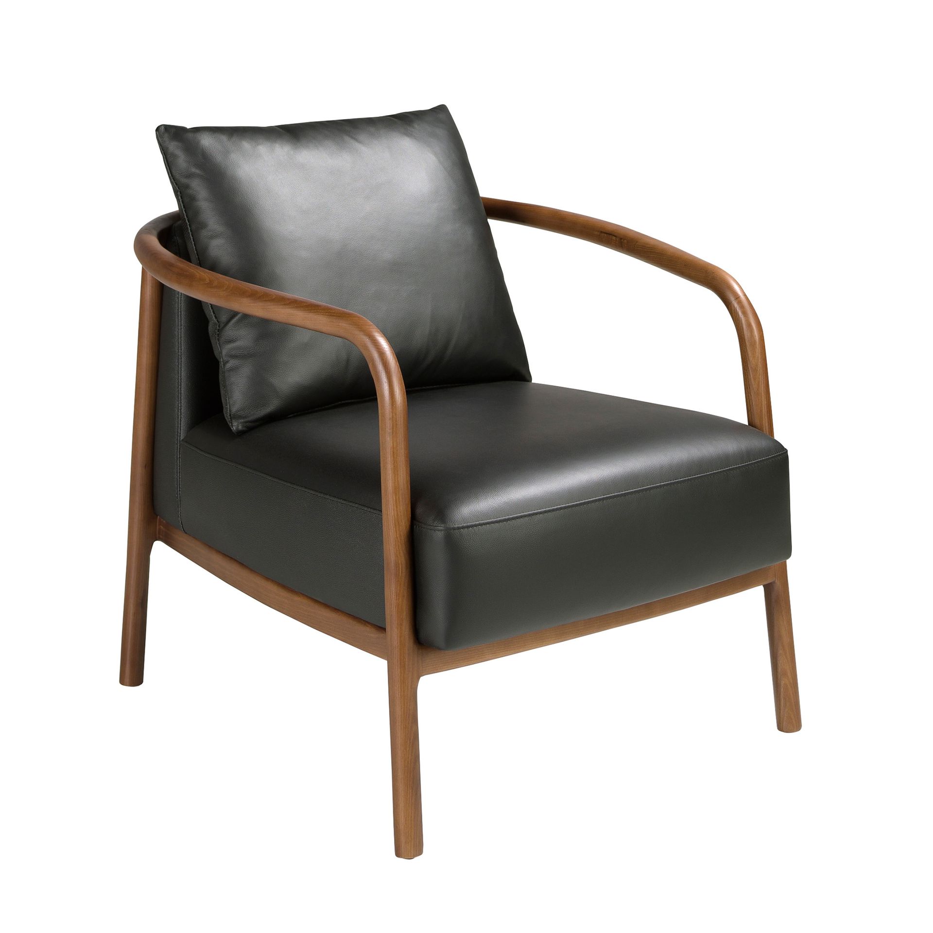 Black leather armchair