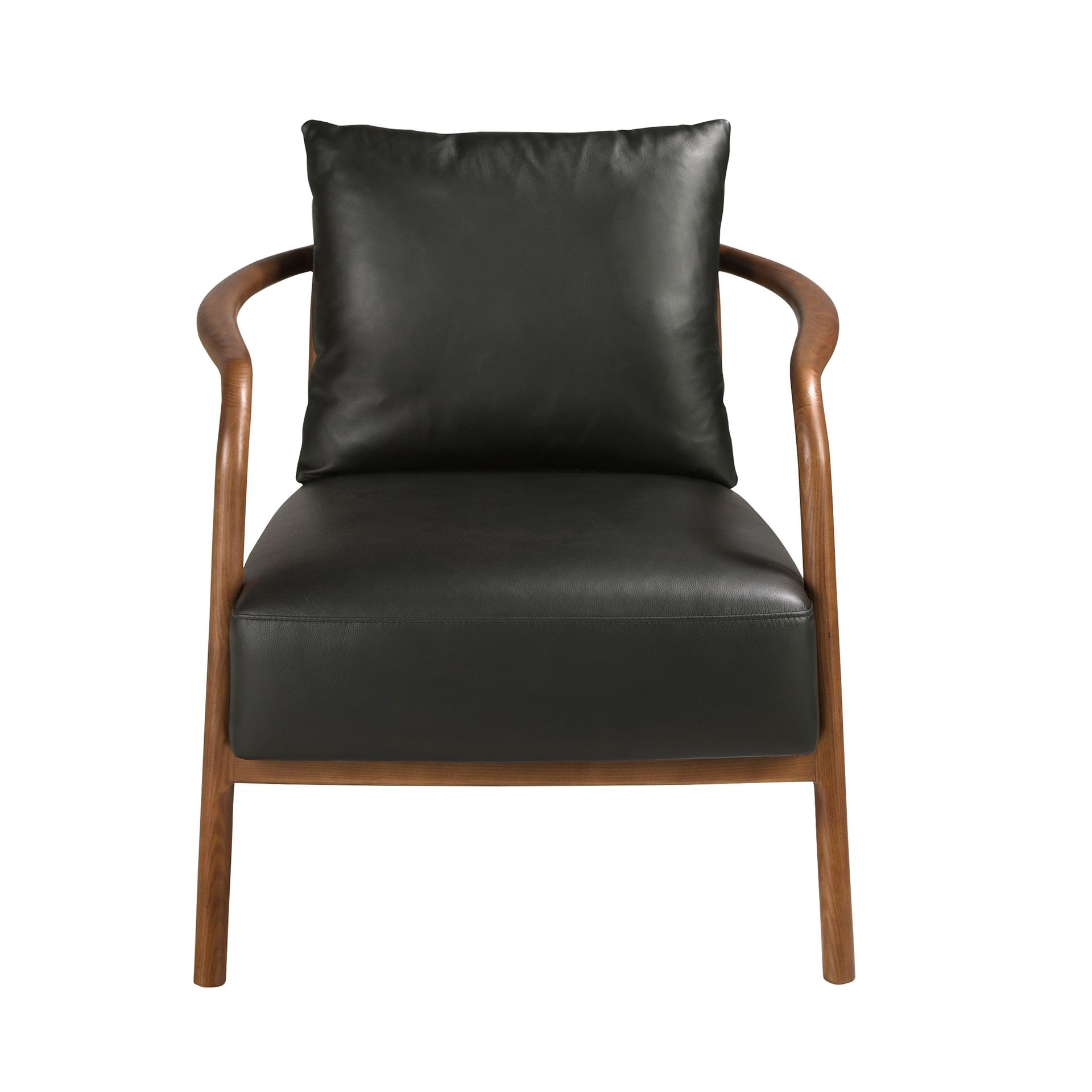 Black leather armchair