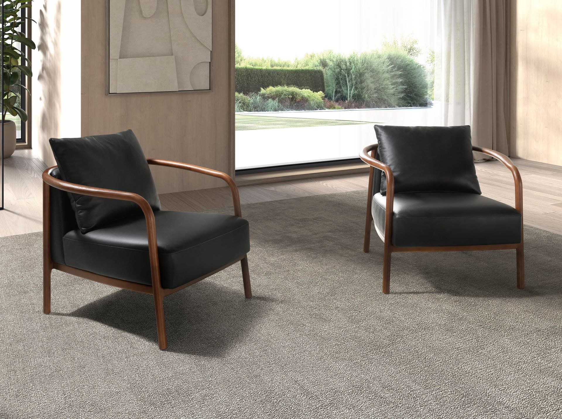 Black leather armchair