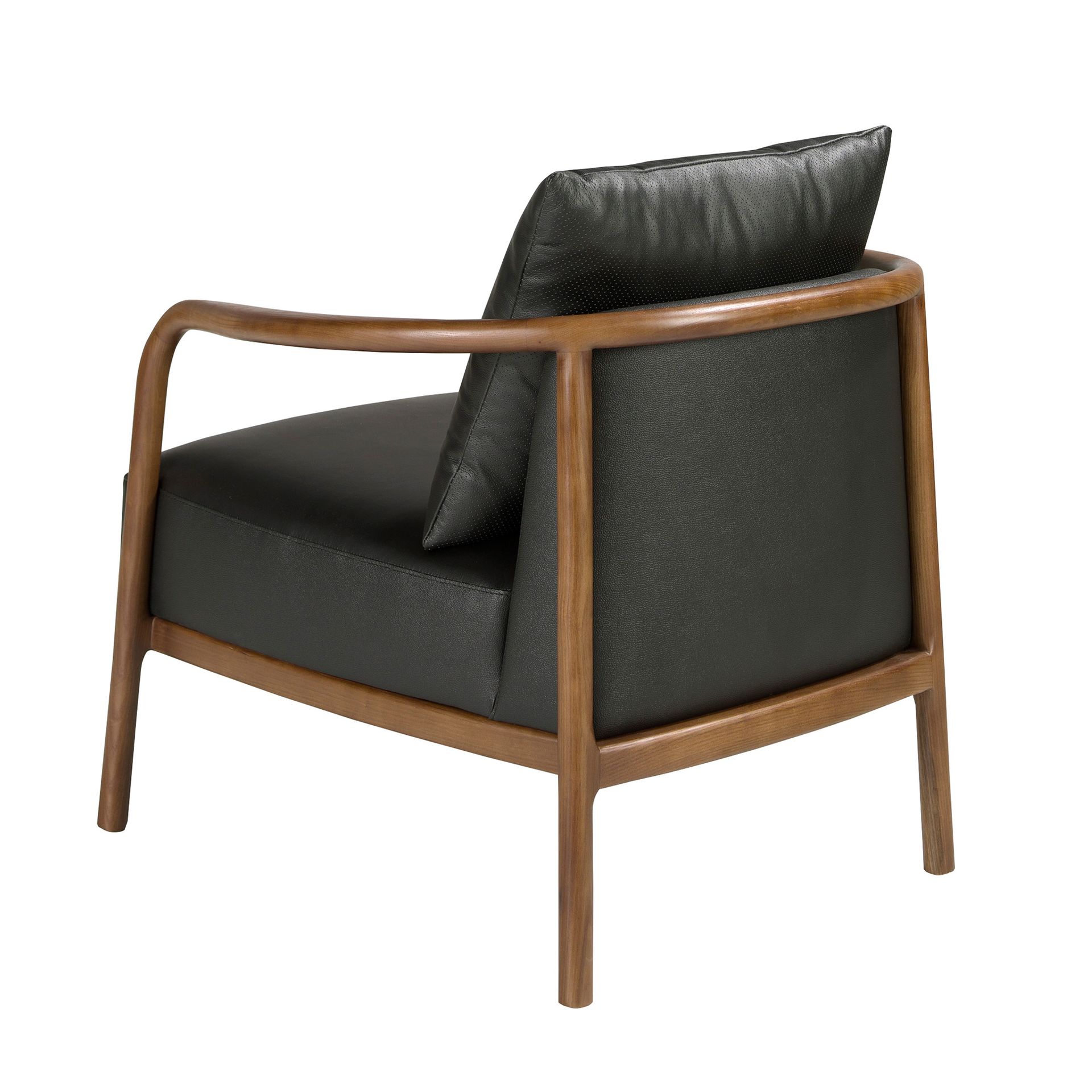 Black leather armchair