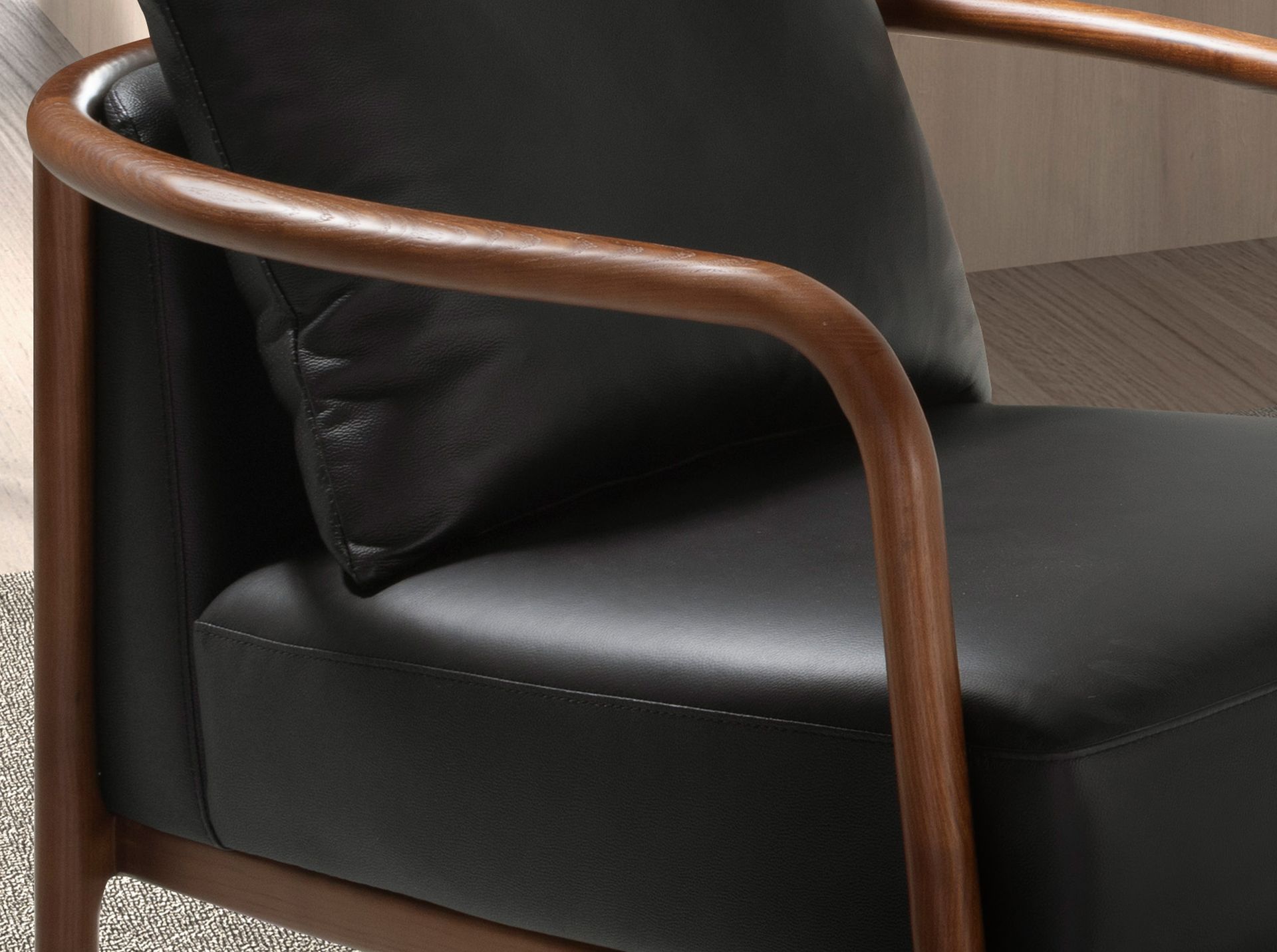 Black leather armchair