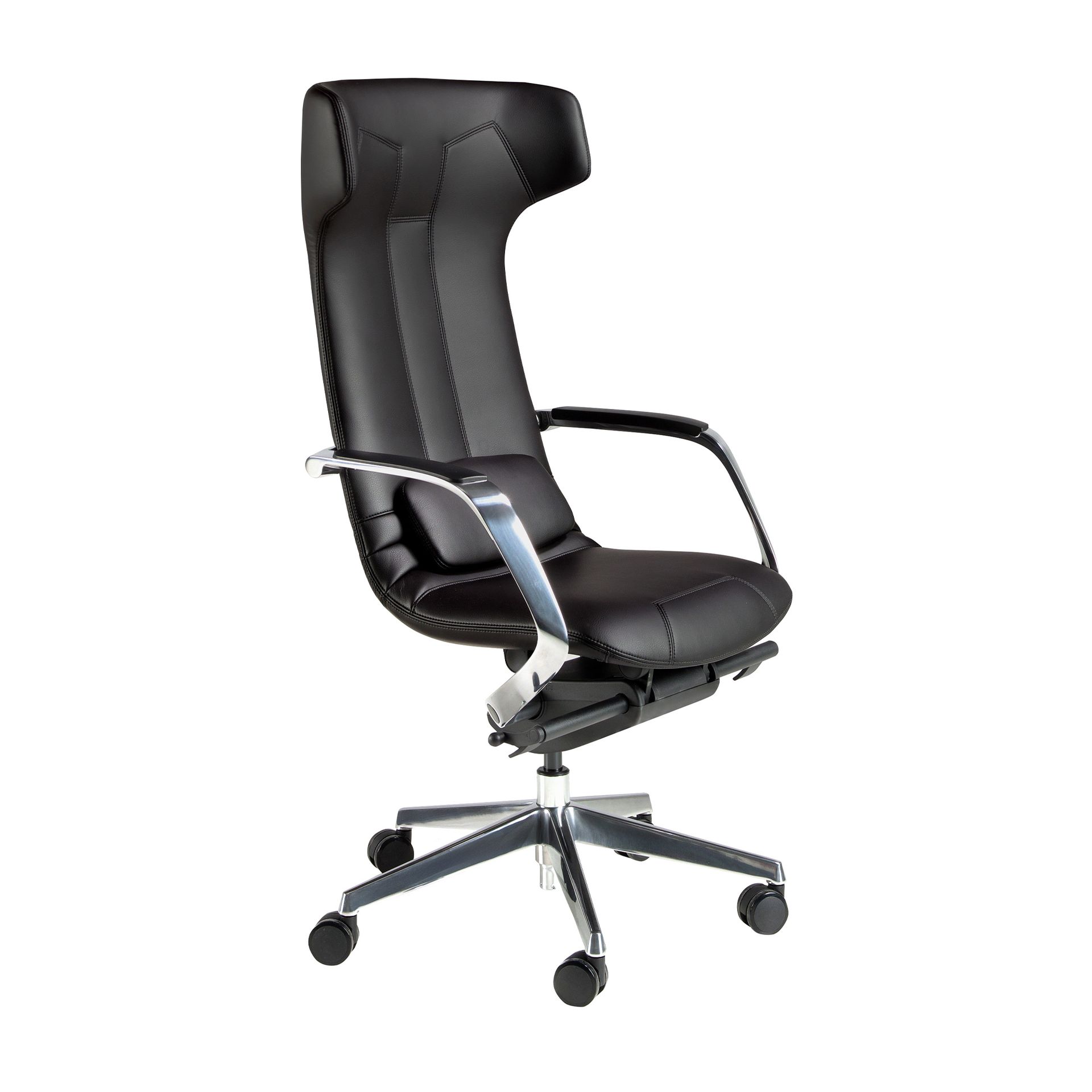 Black leatherette  swivel office chair