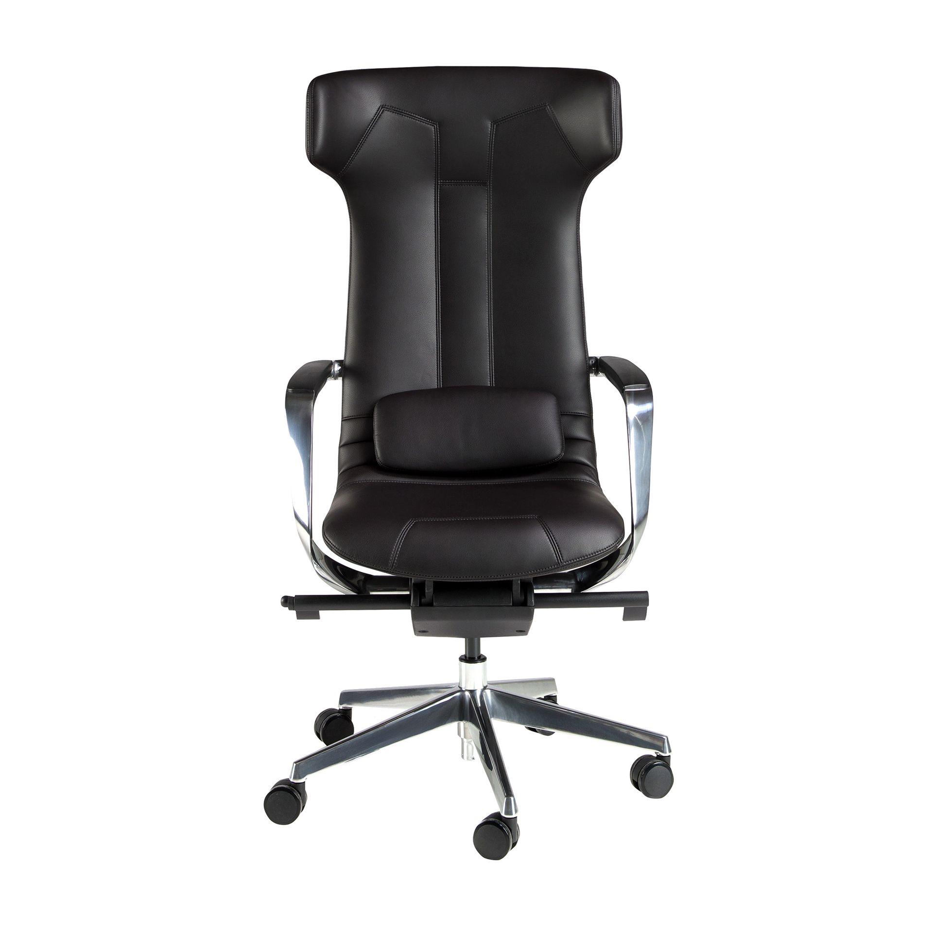 Black leatherette  swivel office chair