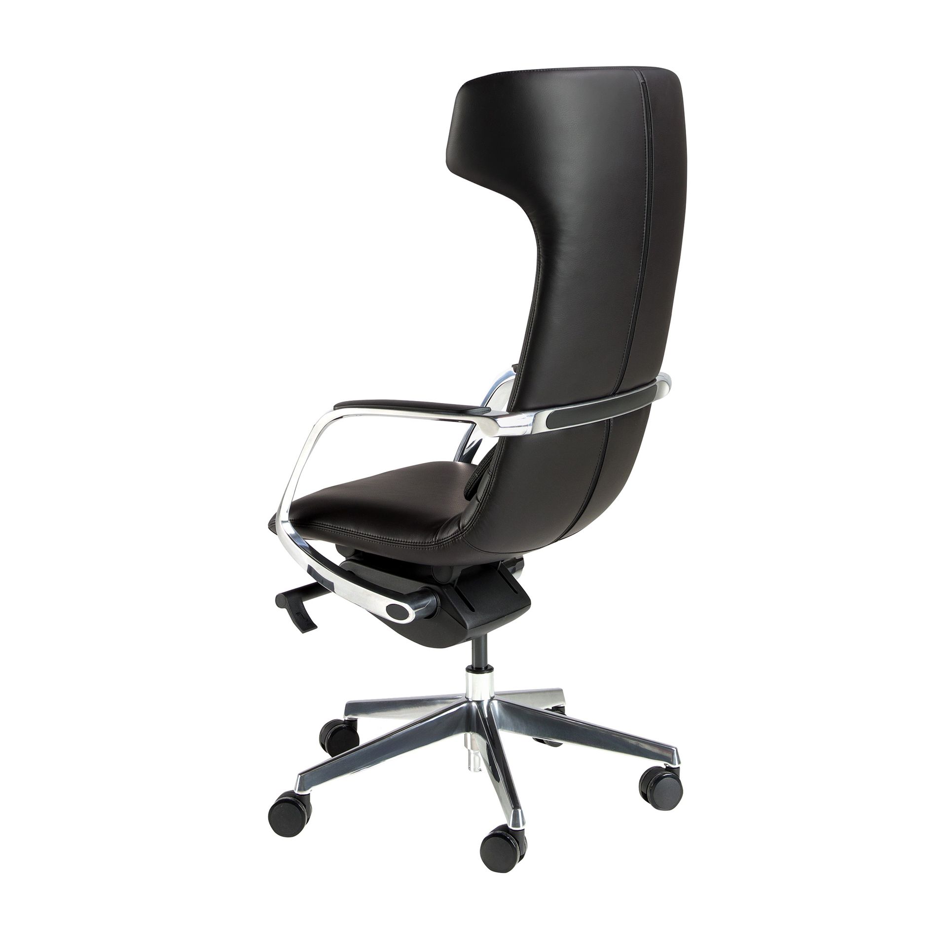 Black leatherette  swivel office chair