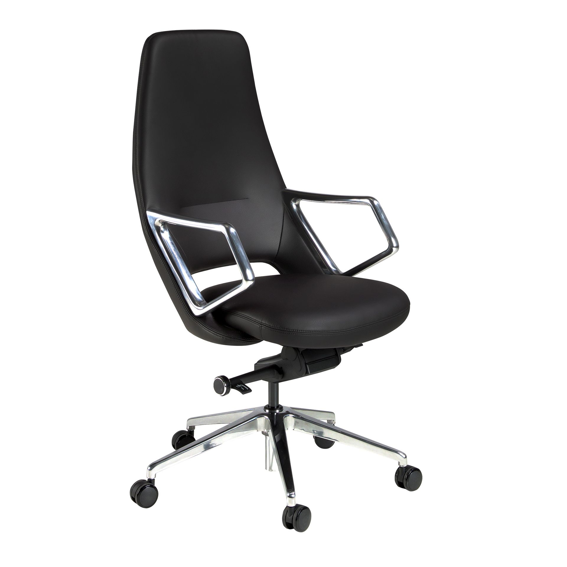 Black leatherette  swivel office chair