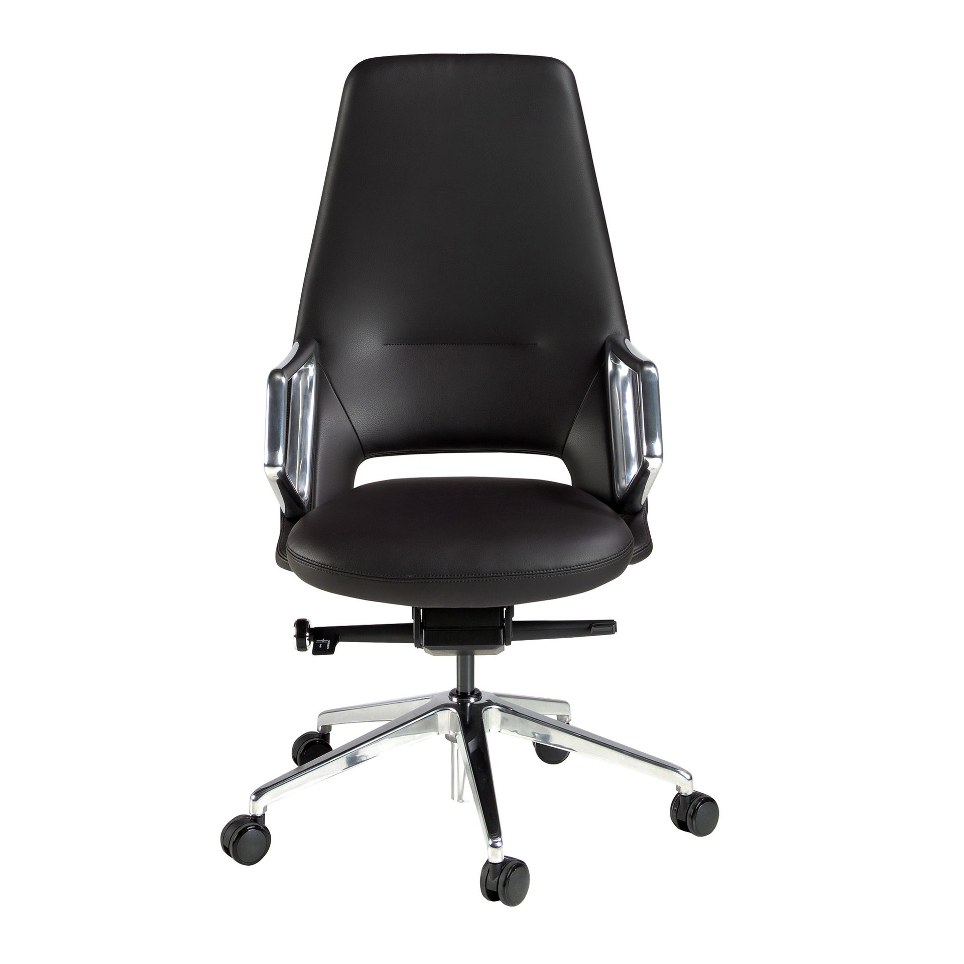 Black leatherette  swivel office chair