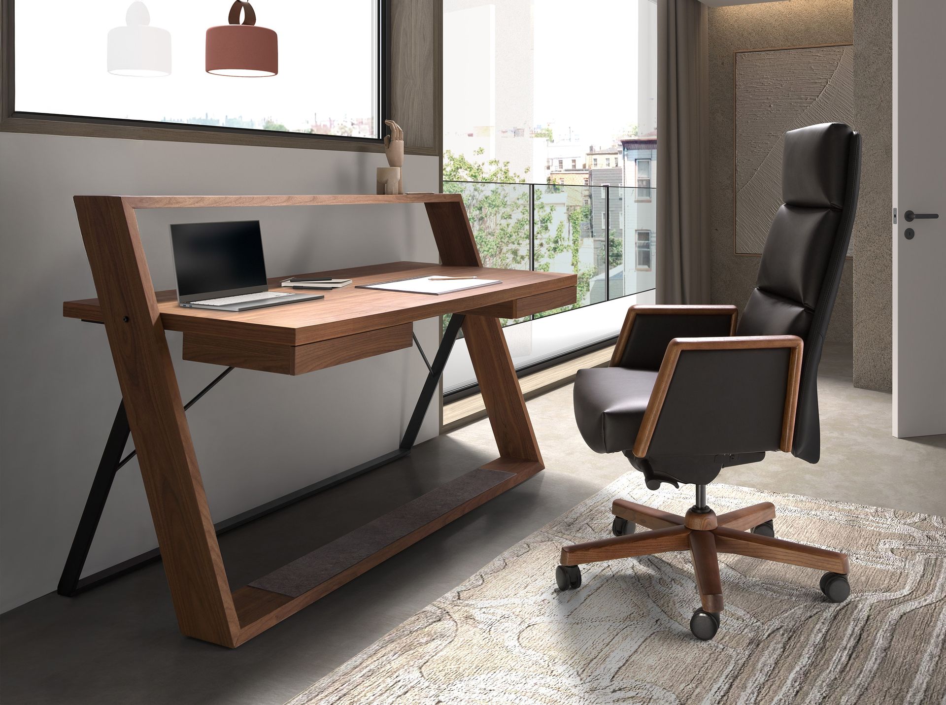 Black leatherette  swivel office chair