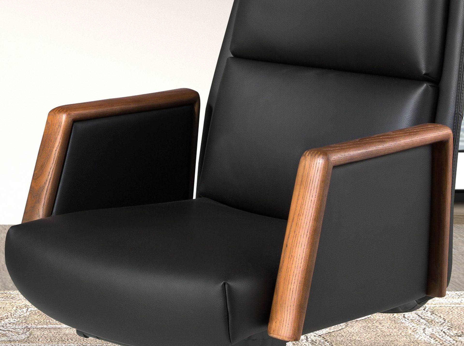 Black leatherette  swivel office chair