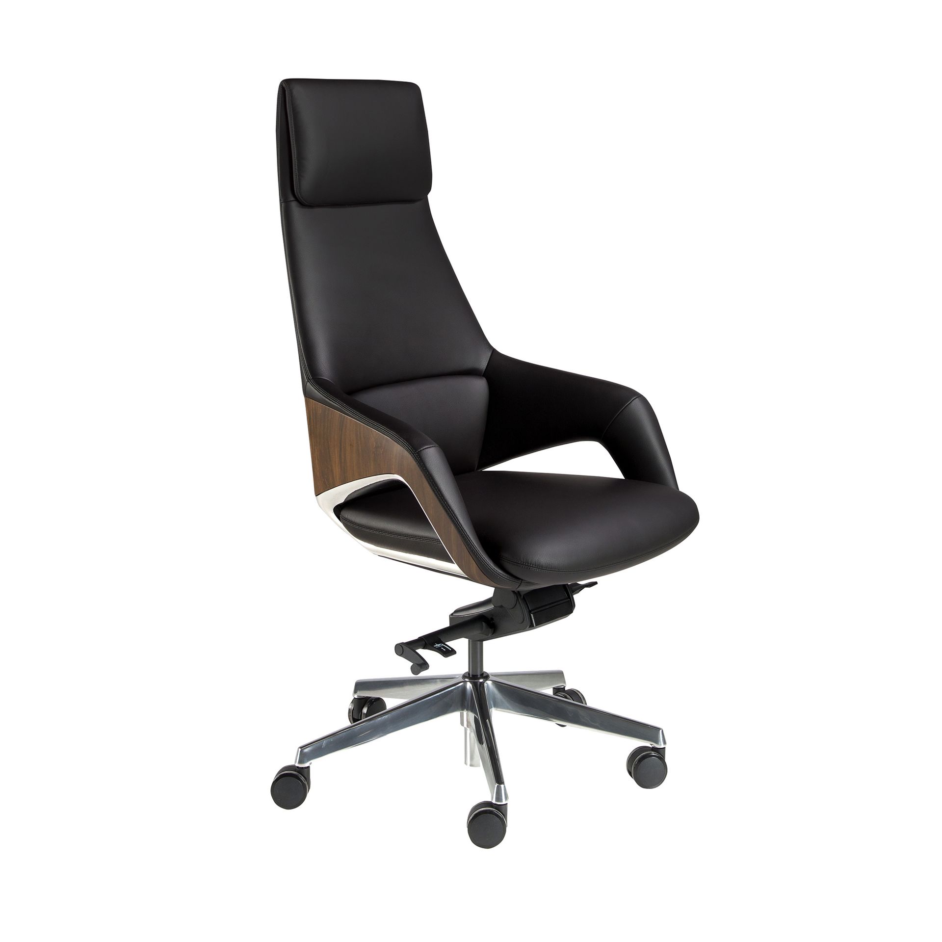 Black leatherette Swivel Office Chair