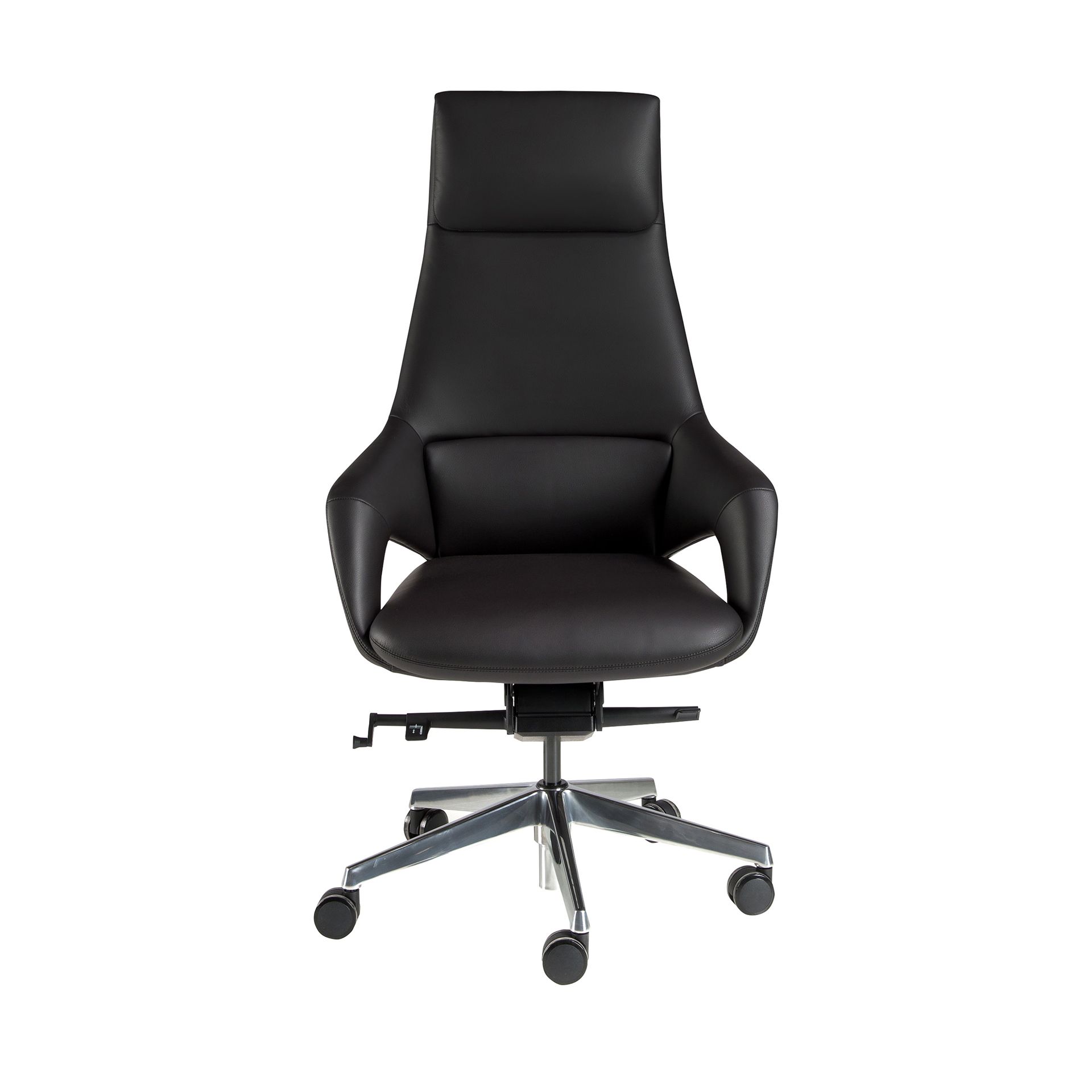 Black leatherette Swivel Office Chair