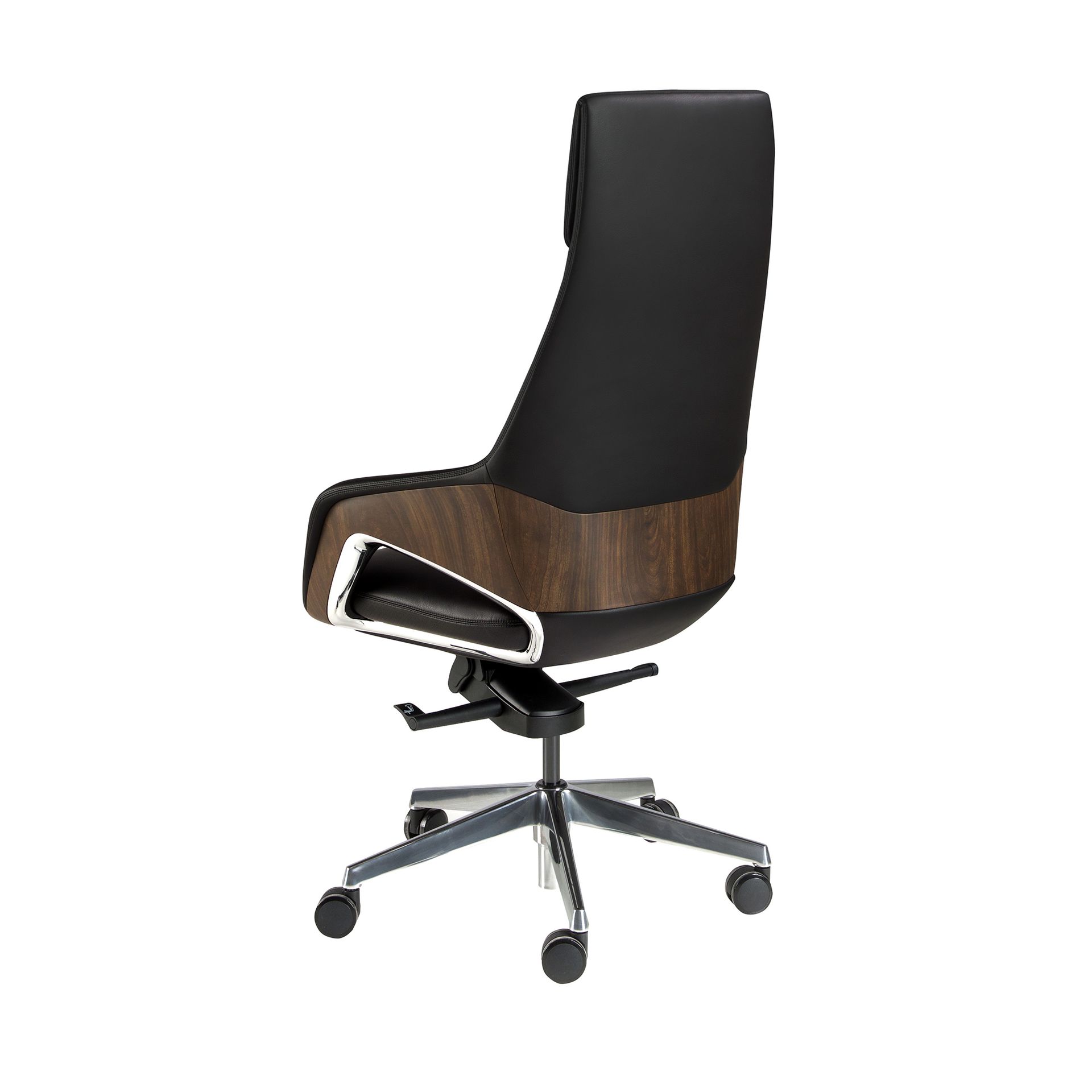 Black leatherette Swivel Office Chair