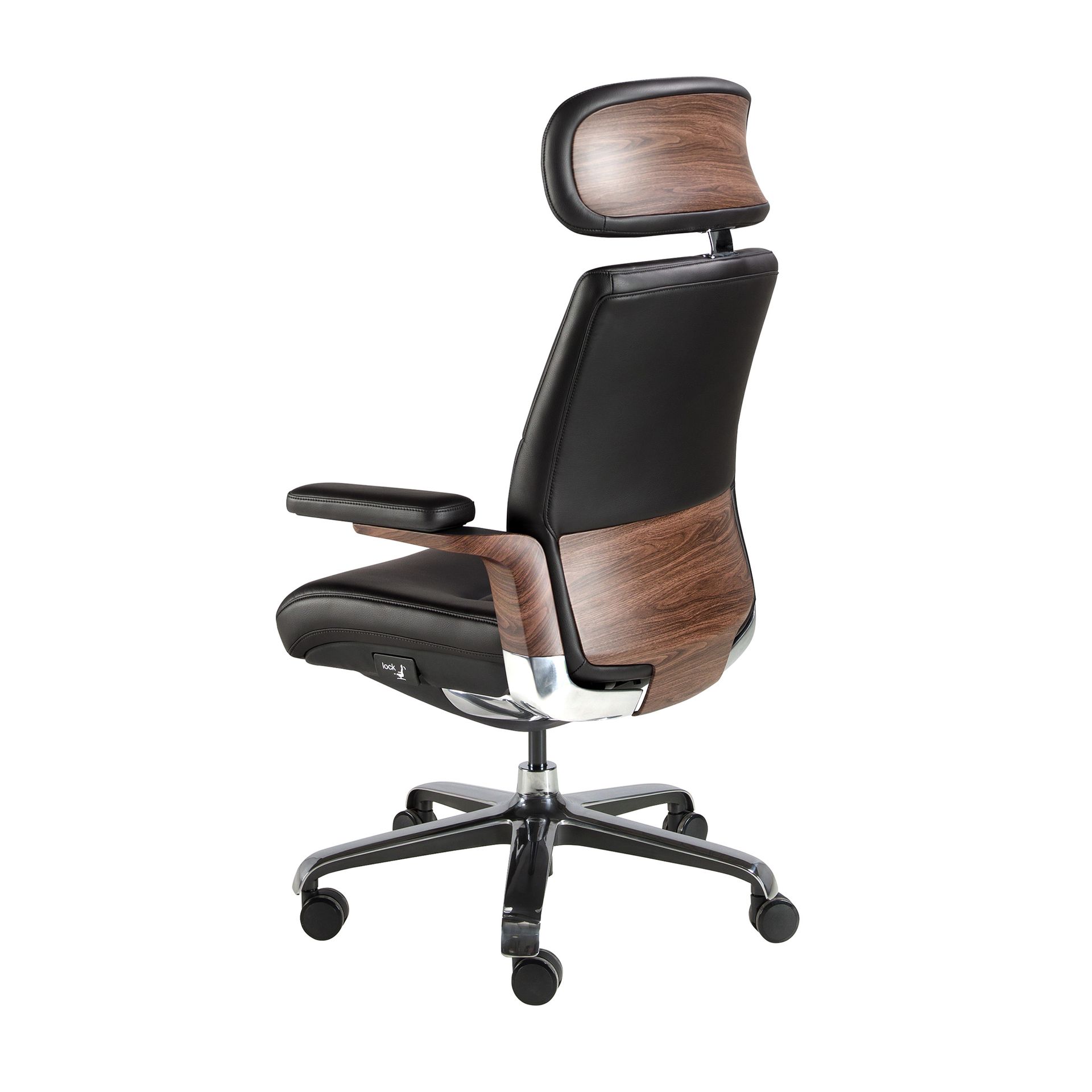 Black leatherette Swivel Office Chair