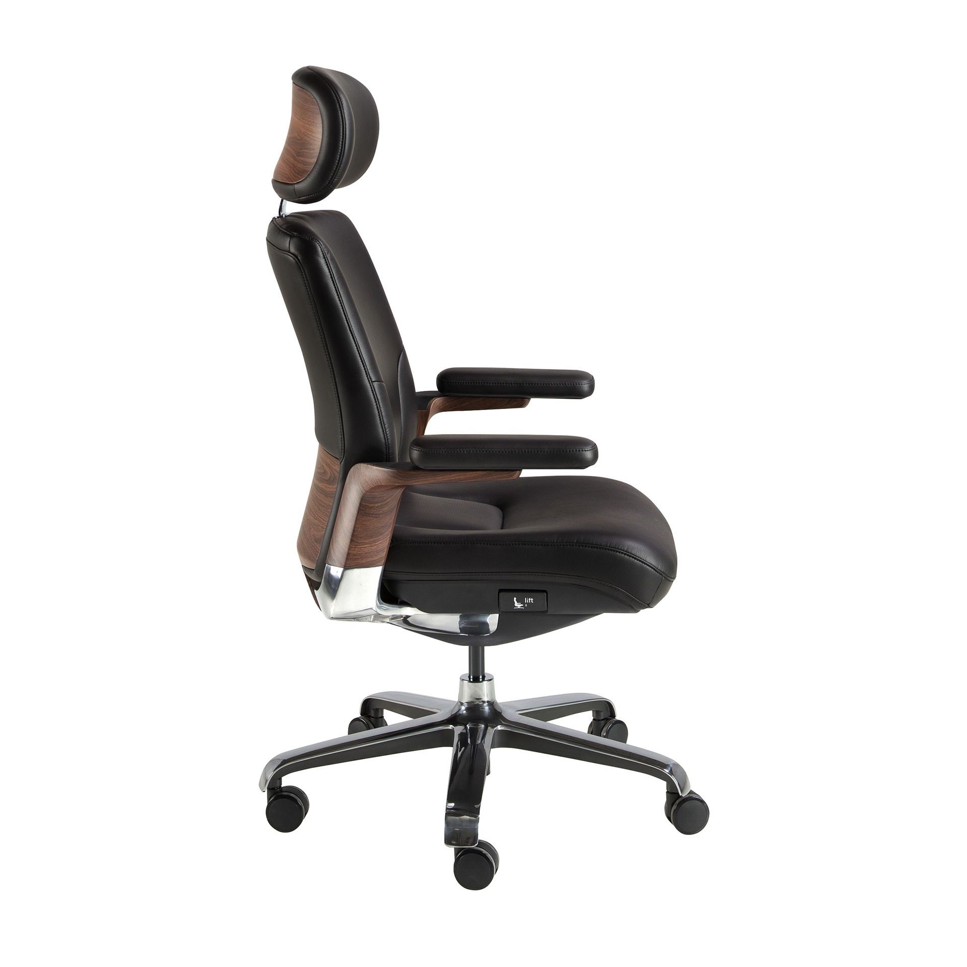 Black leatherette Swivel Office Chair