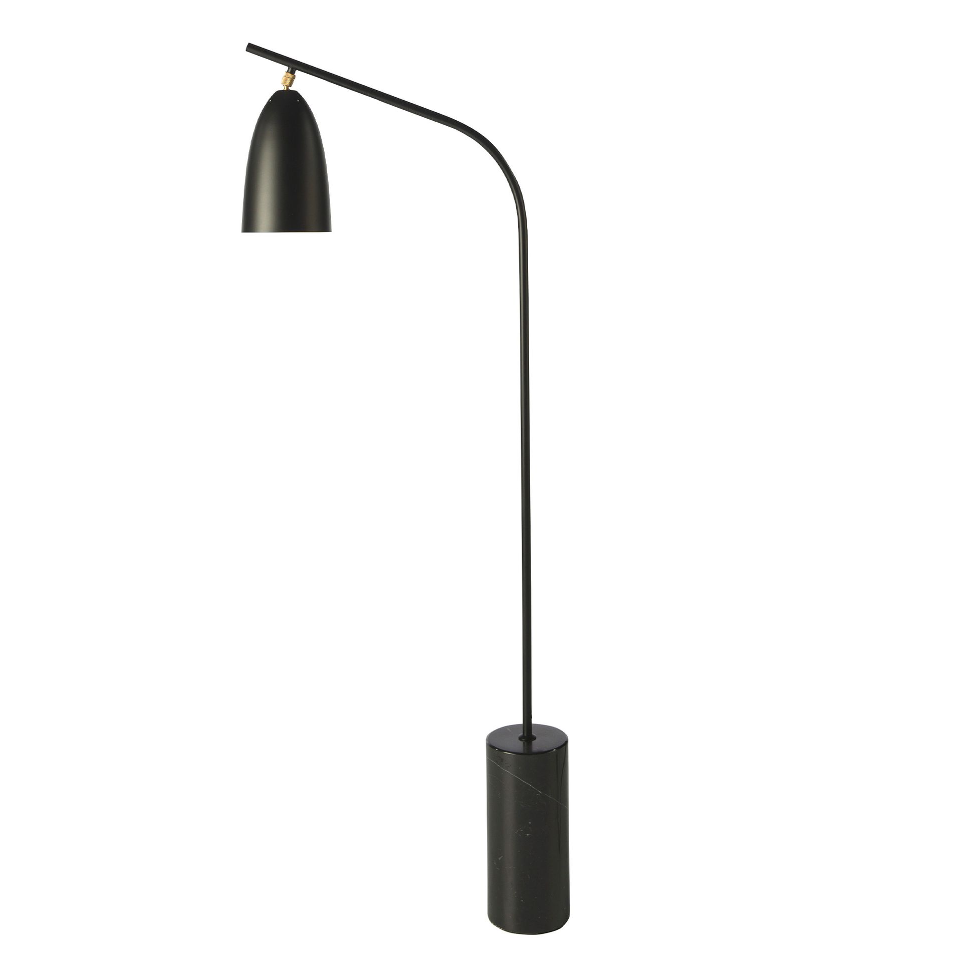 Black marble and black steel floor lamp