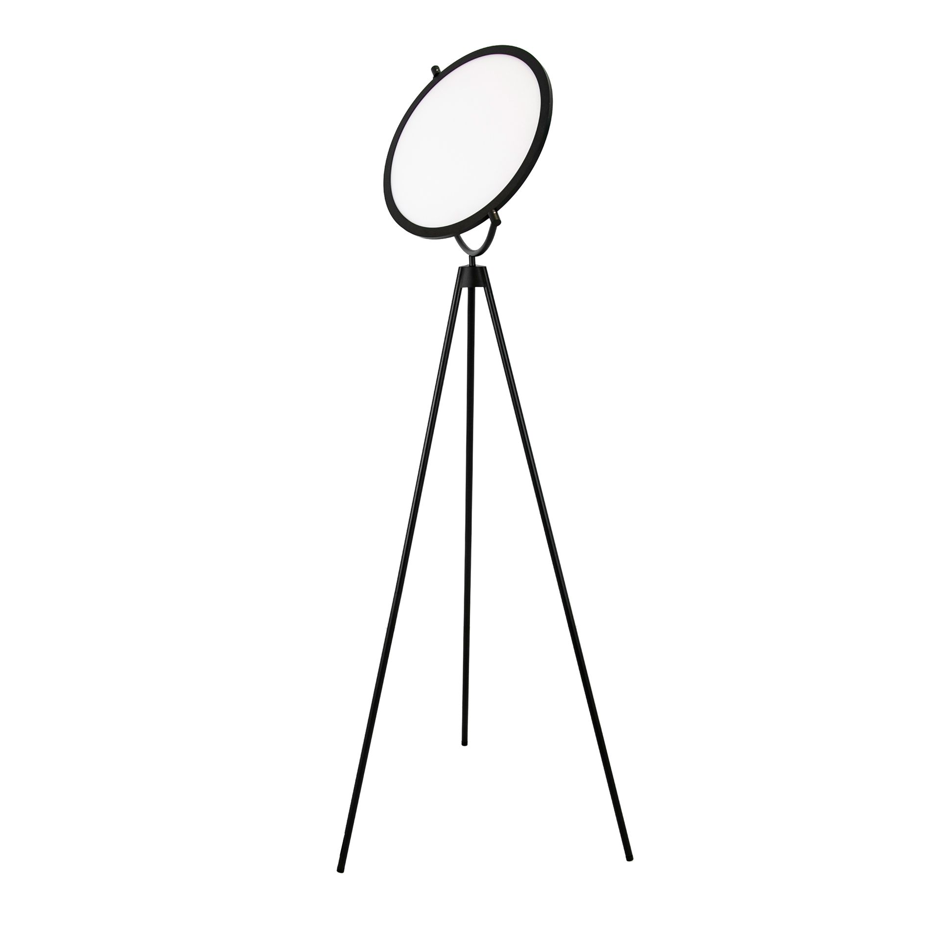 Black steel floor lamp