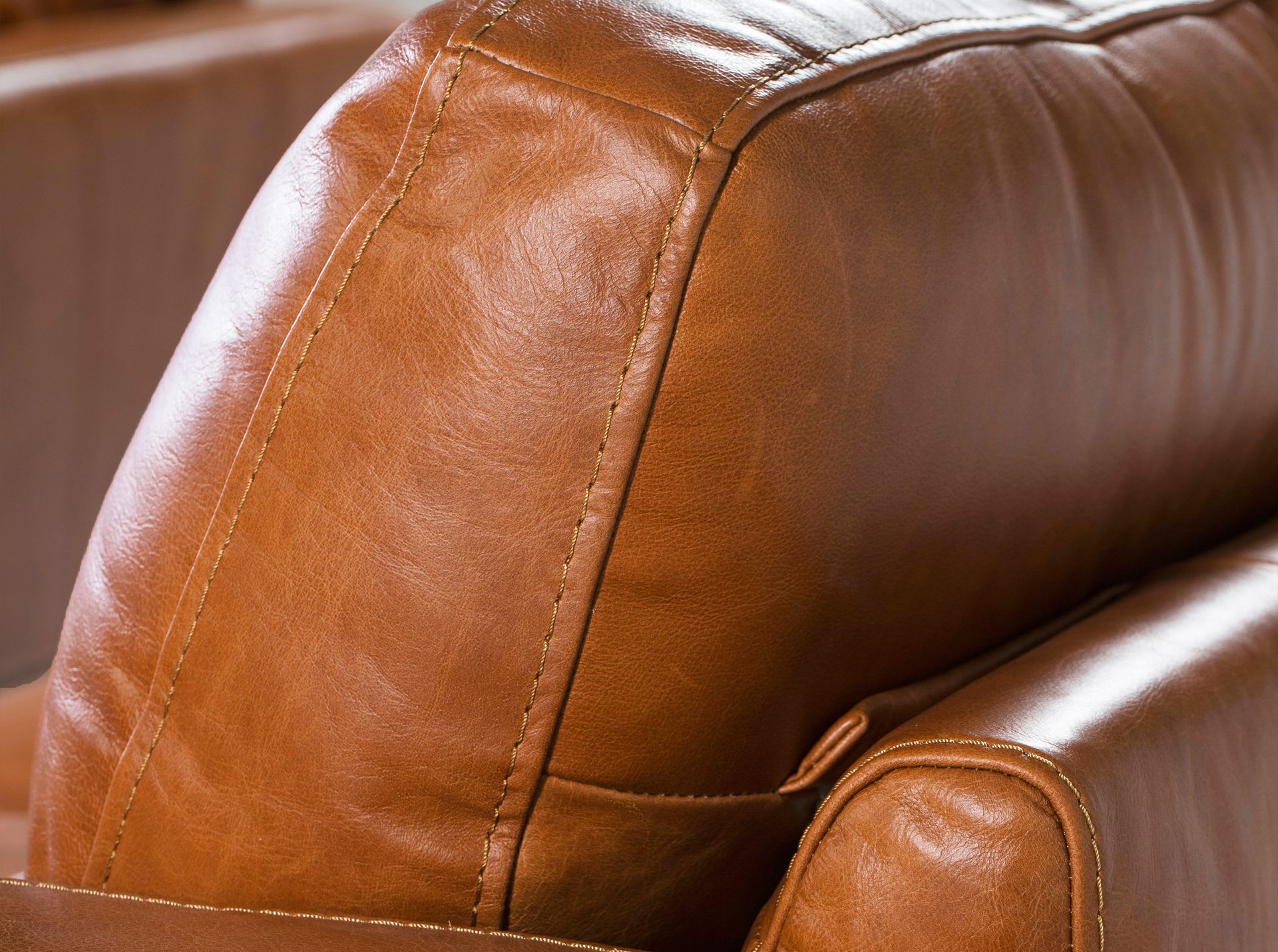 Brown leather 3-seater sofa