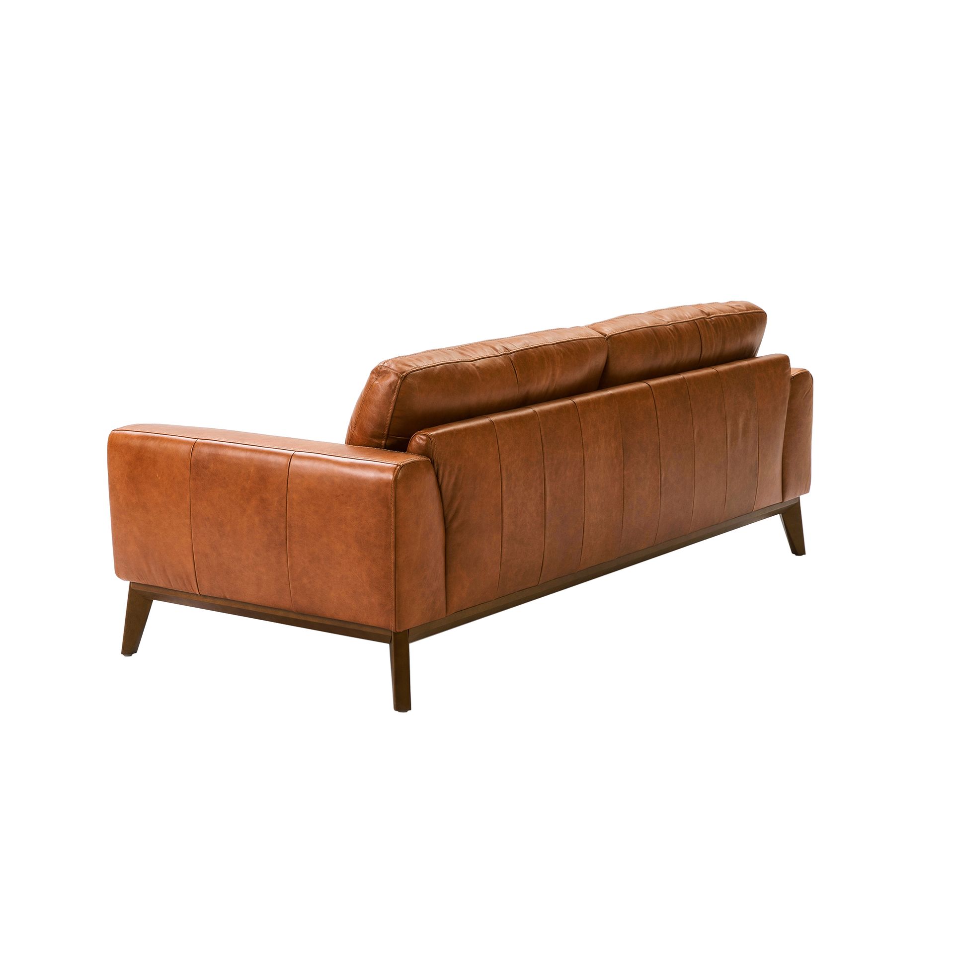 Brown leather 3-seater sofa