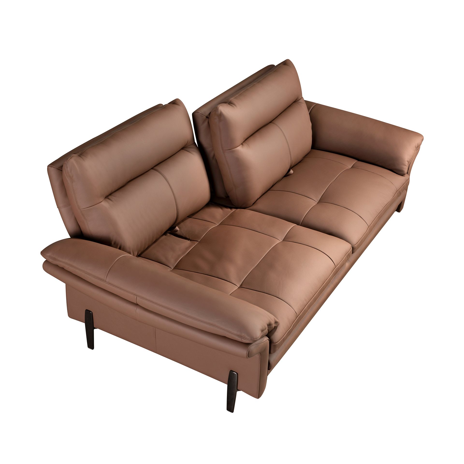 Brown leather 3-seater sofa