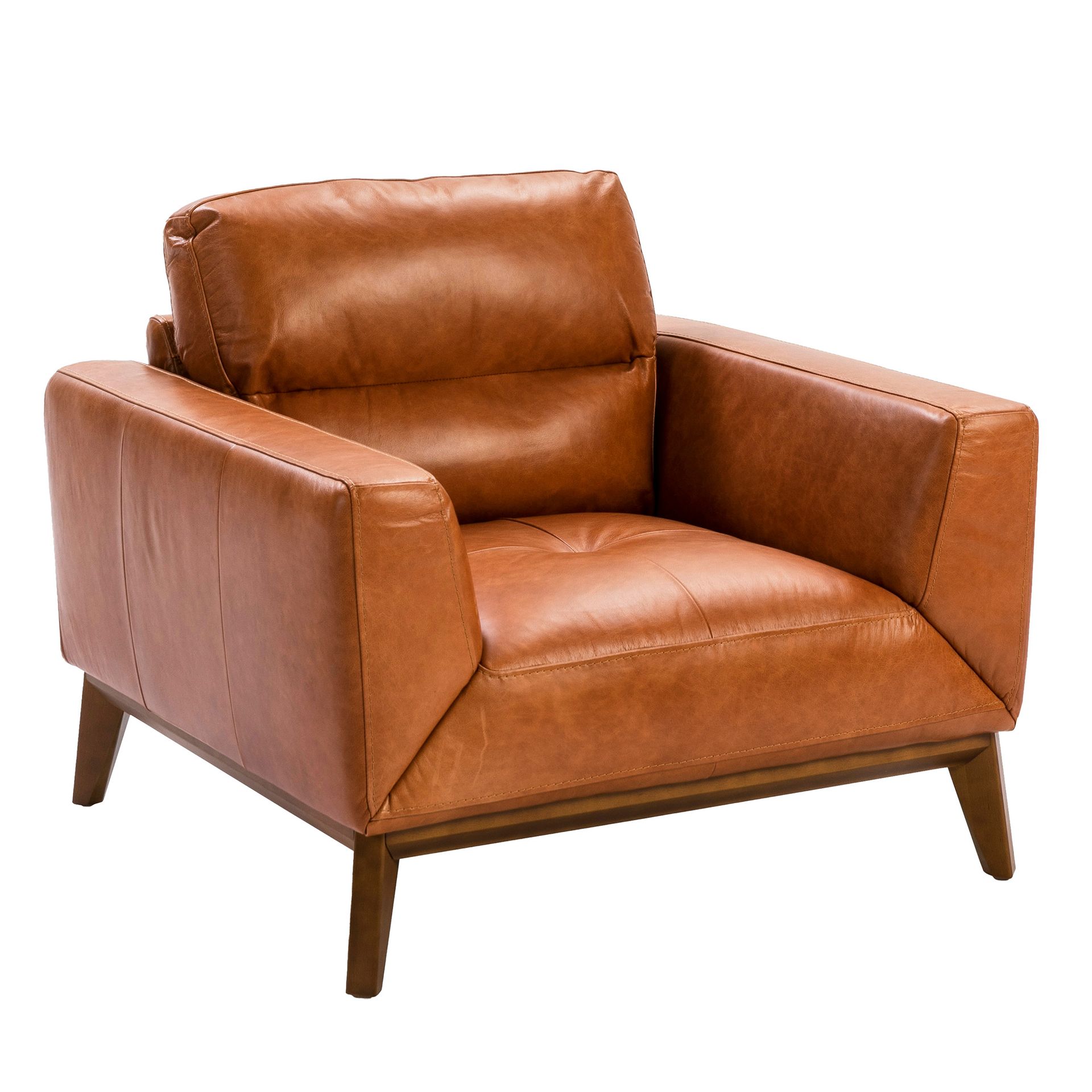 Brown leather armchair