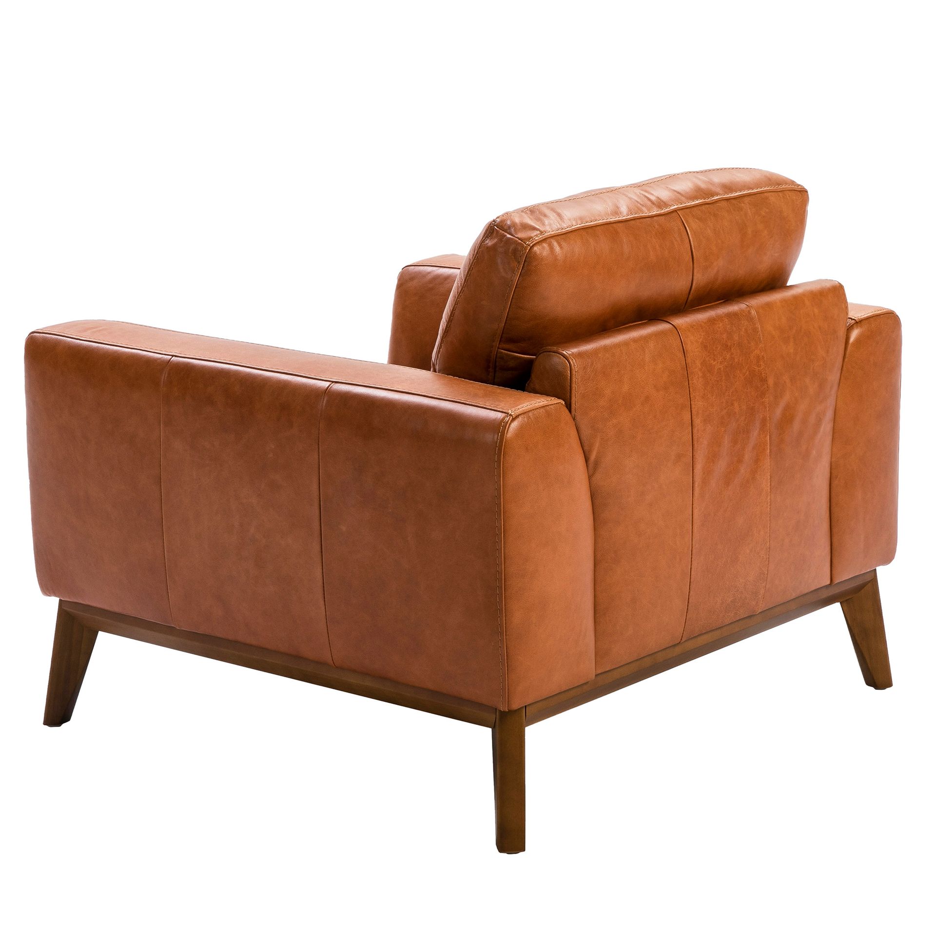 Brown leather armchair