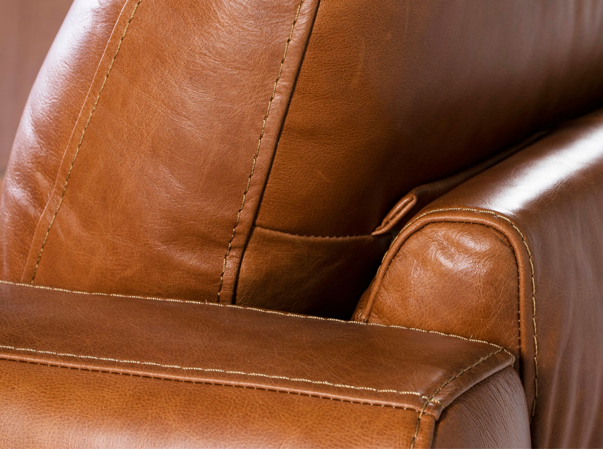 Brown leather armchair