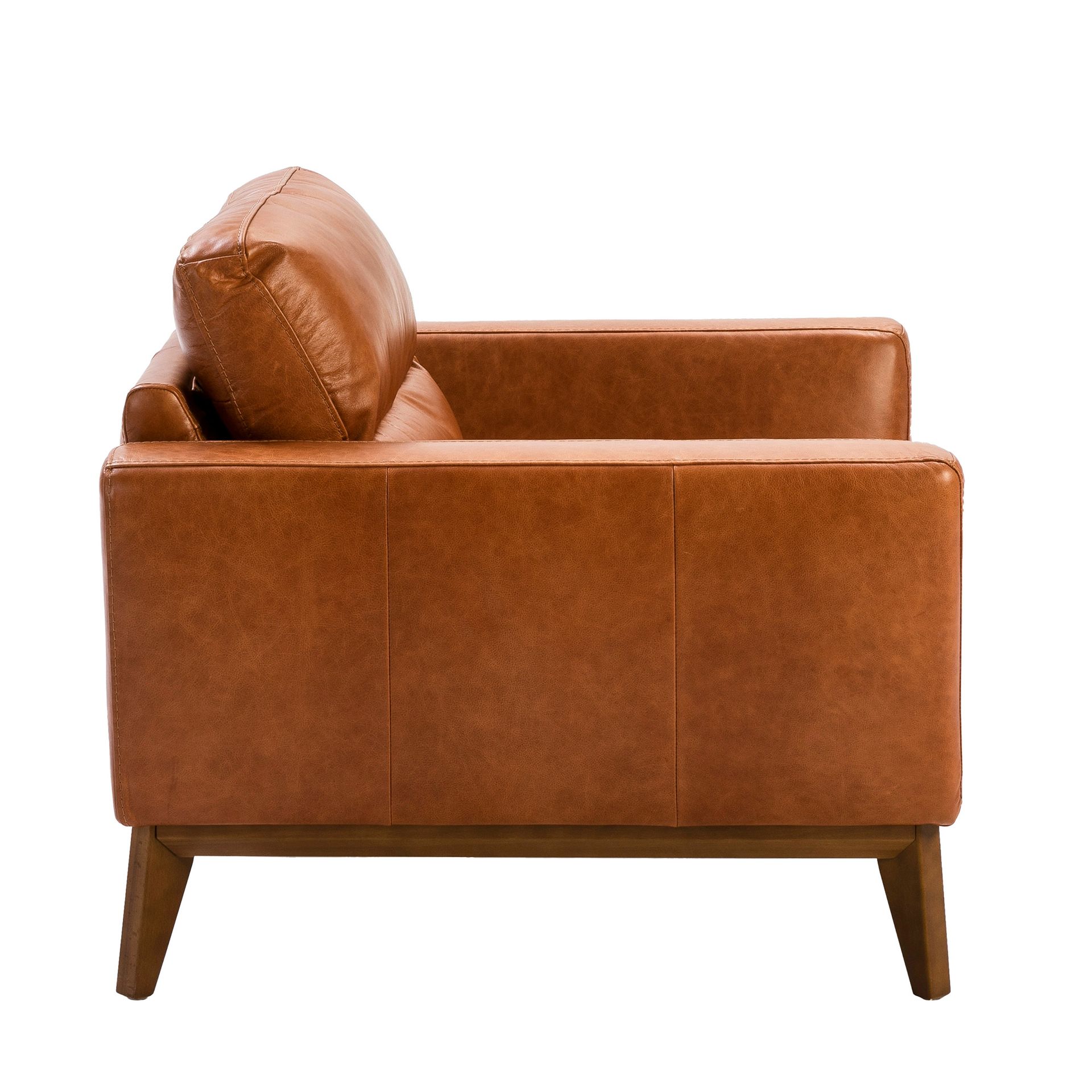 Brown leather armchair