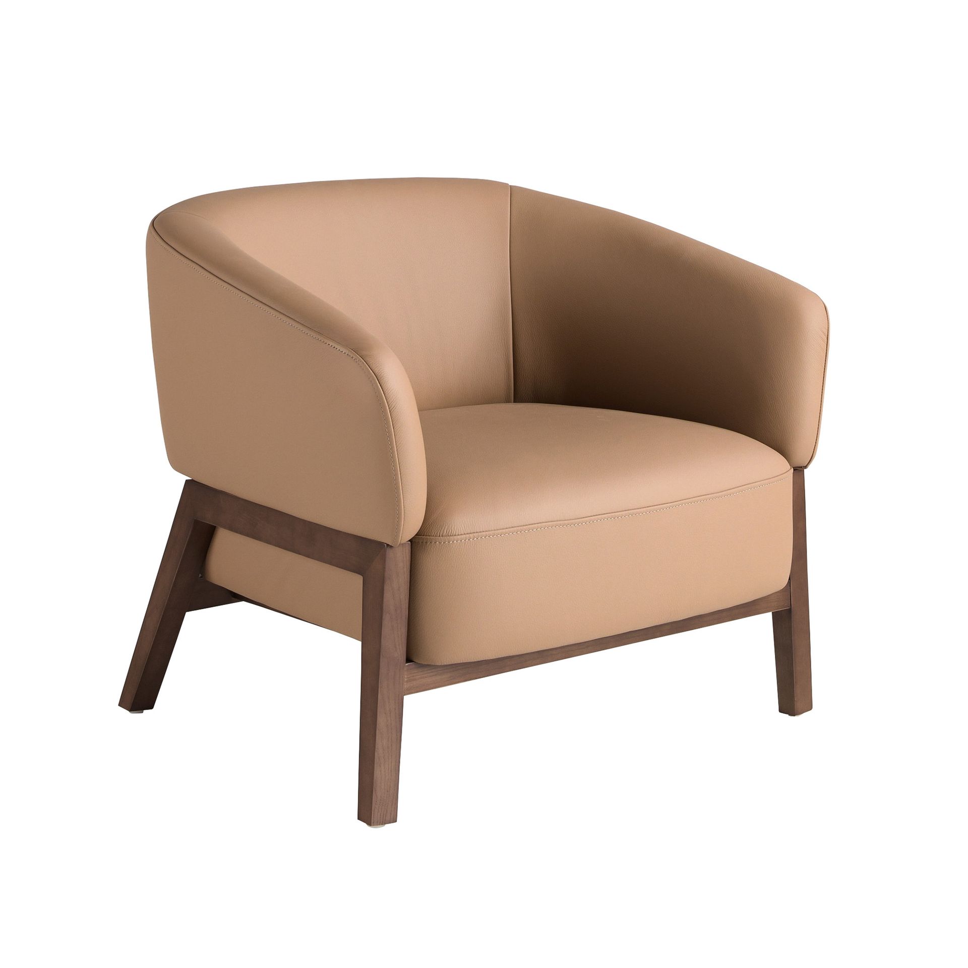 Brown leather armchair
