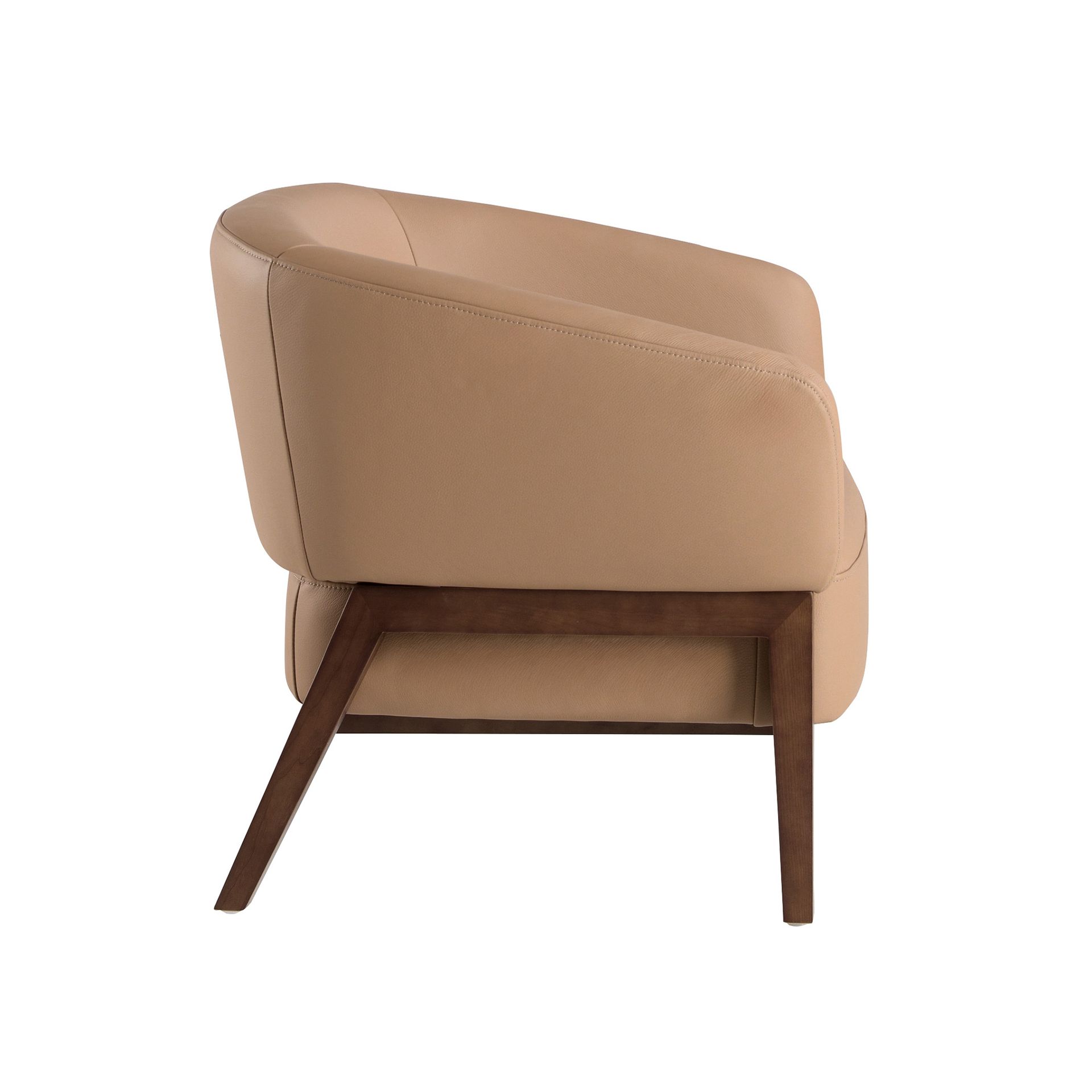 Brown leather armchair