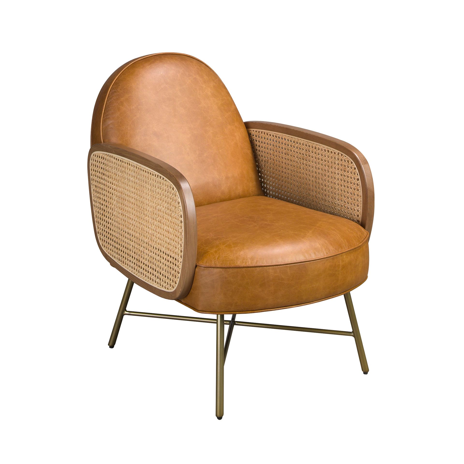 Brown leather armchair