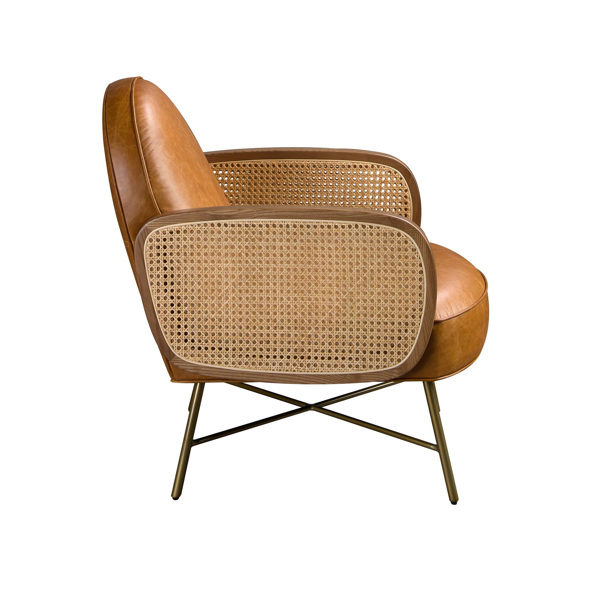 Brown leather armchair